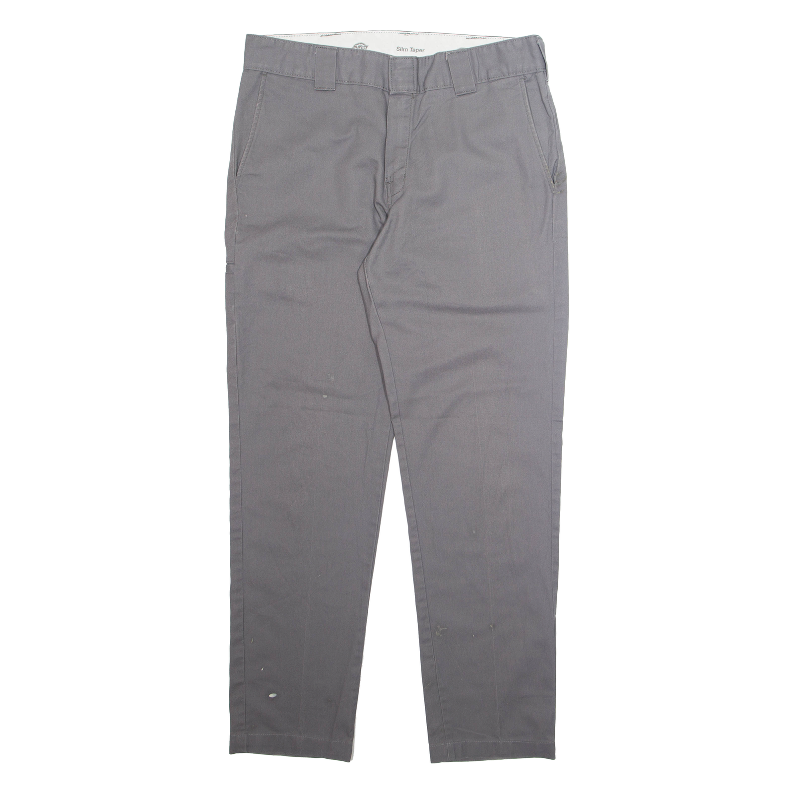 DICKIES Chino Mens Trousers Grey Slim Tapered W34 L32 Refurbished - N/A refurbished available on Cerqular