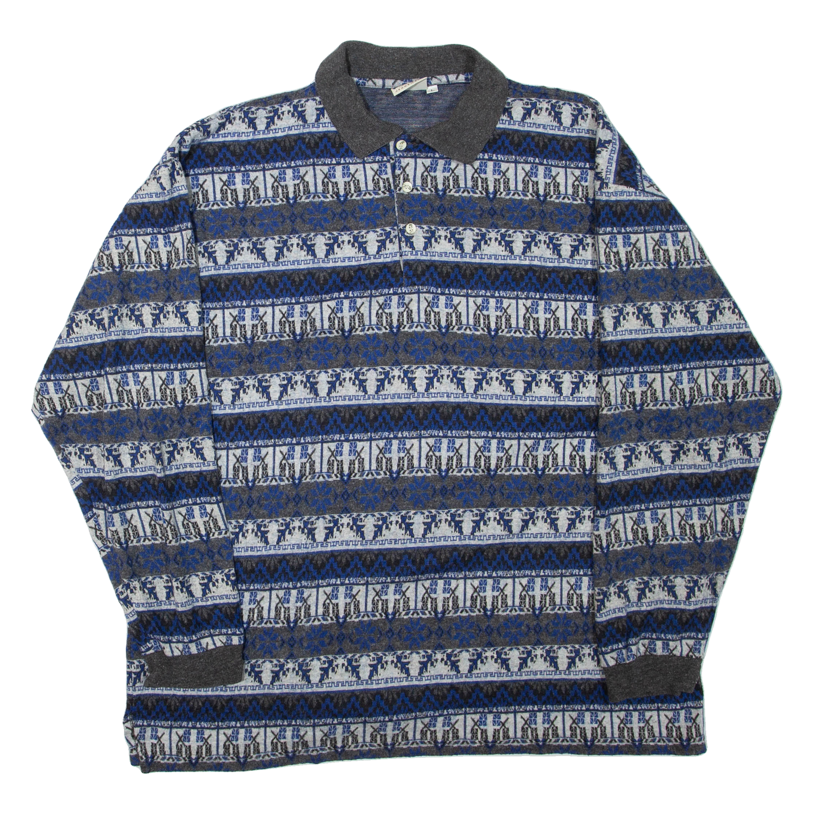 BLUE RIVER Fair Isle Mens Sweatshirt Blue Collared L Refurbished - N/A refurbished available on Cerqular