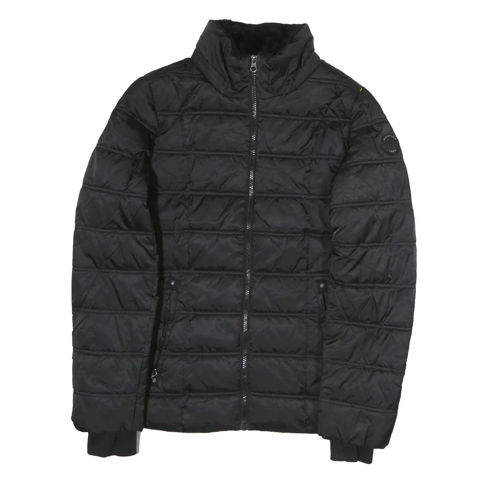 NAUTICA Womens Black Puffer Jacket L Polyester Zip Casual Quilted Winter Warm Refurbished - N/A refurbished available on Cerqular
