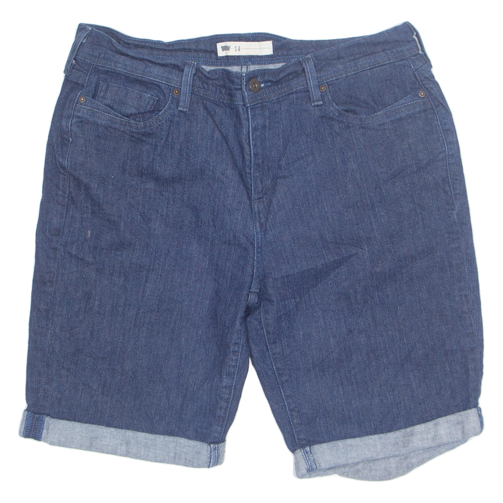 LEVI'S Turn Up Womens Denim Shorts Blue Relaxed L W34 Refurbished - N/A refurbished available on Cerqular