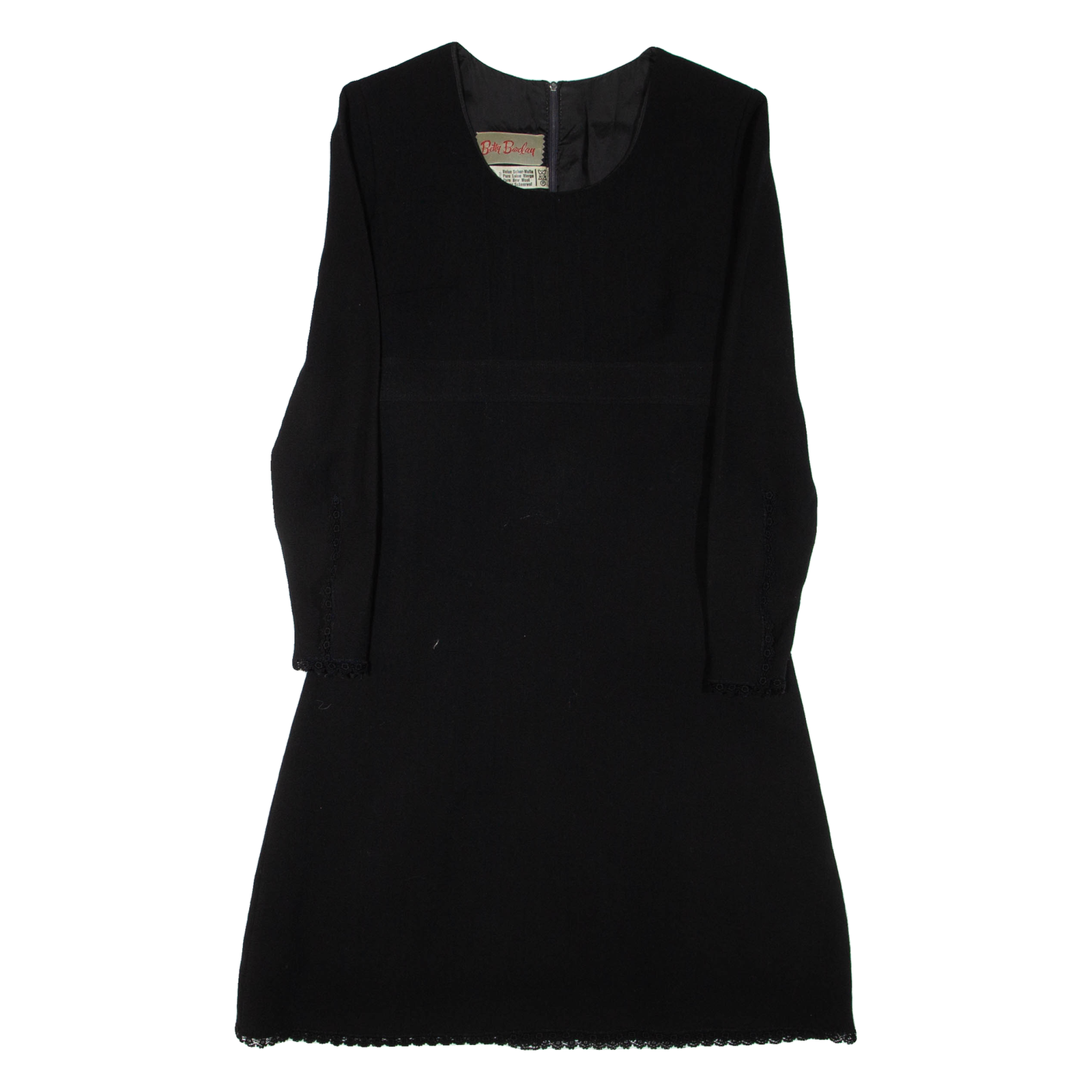 BETTY BARCLAY Womens Day Dress Black Wool Long Sleeve Knee Length S Refurbished - N/A refurbished available on Cerqular