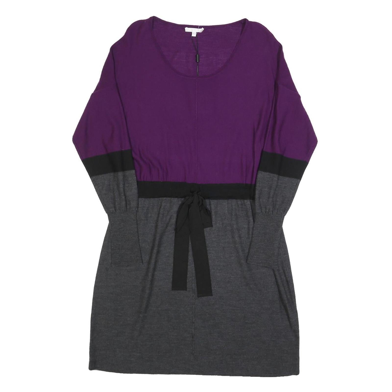 PAULE KA Womens Purple & Grey Wool Blend Day Dress Knit Long Sleeve XL Refurbished - N/A refurbished available on Cerqular