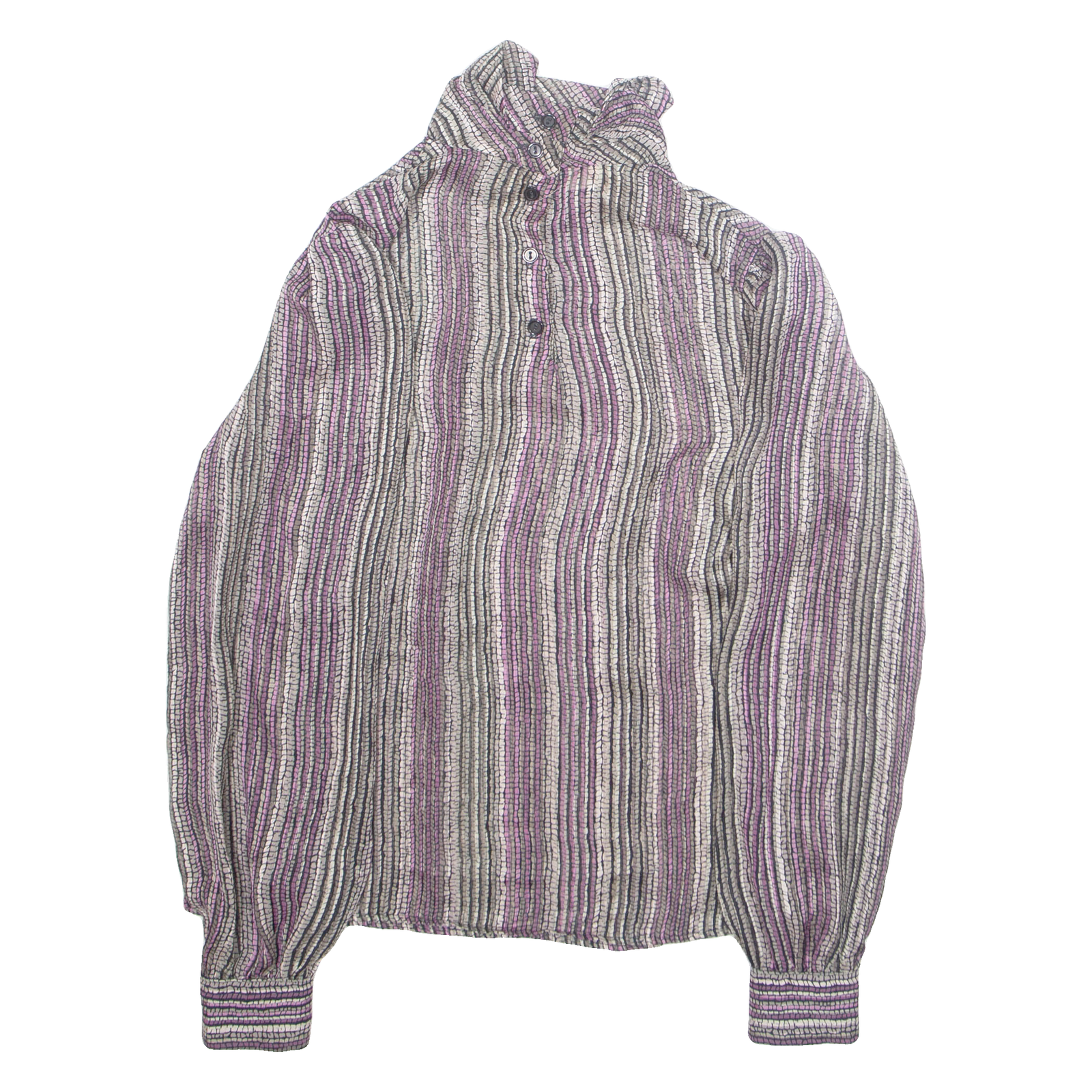 ANNA KRISTE Womens Printed Blouse Purple Long Sleeve Crazy Pattern M Refurbished - N/A refurbished available on Cerqular