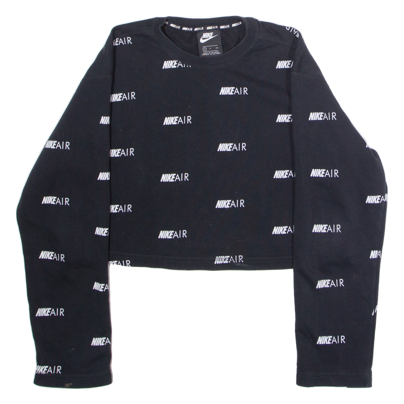 Buy NIKE Air Cropped Womens Sweatshirt Black Crew Neck S Refurbished - $36.39 NIKE Air Cropped Womens Sweatshirt Black Crew Neck S Refurbished - N/A refurbished available on Cerqular