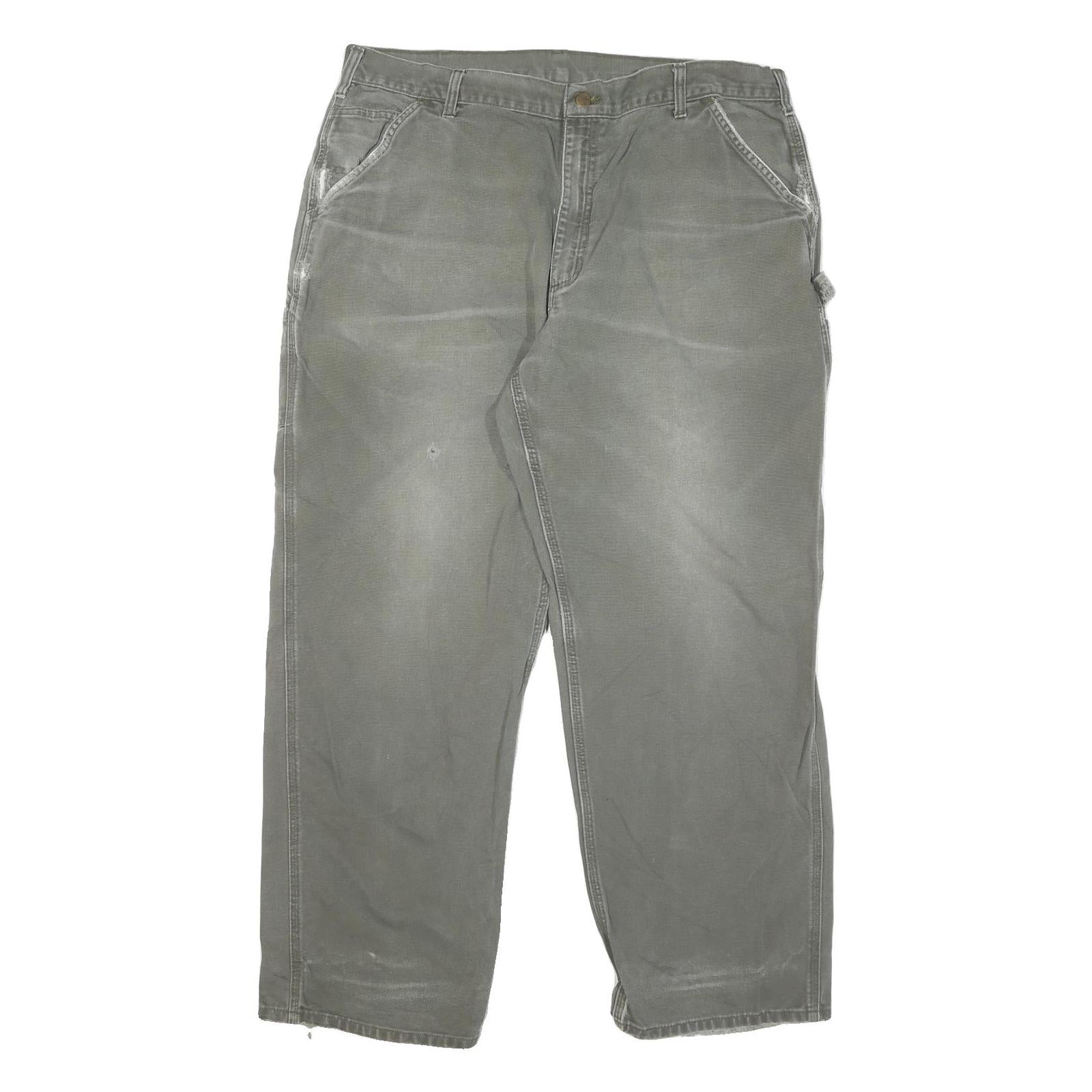 CARHARTT Mens Cotton Blend Green Regular Straight Trousers W40 L32 Workwear Refurbished - N/A refurbished available on Cerqular