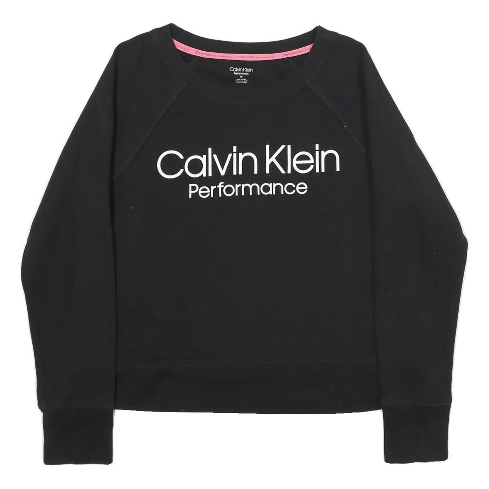 CALVIN KLEIN PERFORMANCE Womens Black Cotton Blend Crew Neck Sweatshirt S Refurbished - N/A refurbished available on Cerqular