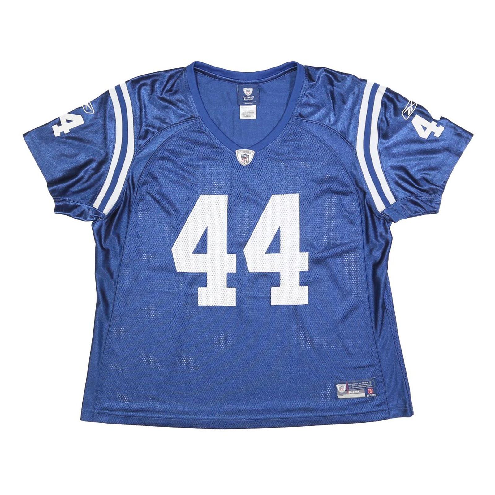 REEBOK Womens Blue NFL 44 Football Shirt 2XL Short Sleeve V-Neck Mesh Sports Refurbished - N/A refurbished available on Cerqular