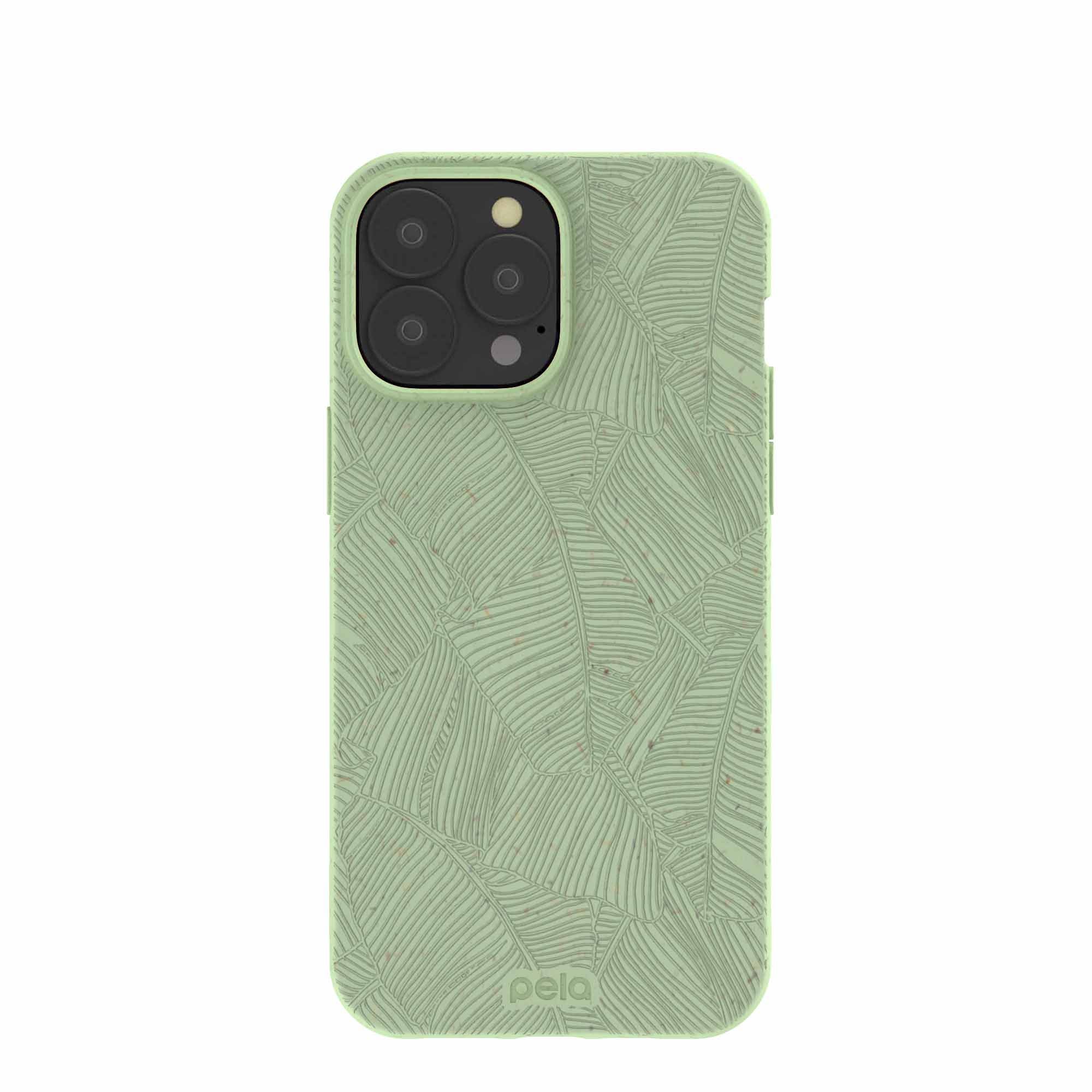 Sage Green Lushy Leaves iPhone 13 Pro Max Case Refurbished - Pela Case refurbished available on Cerqular