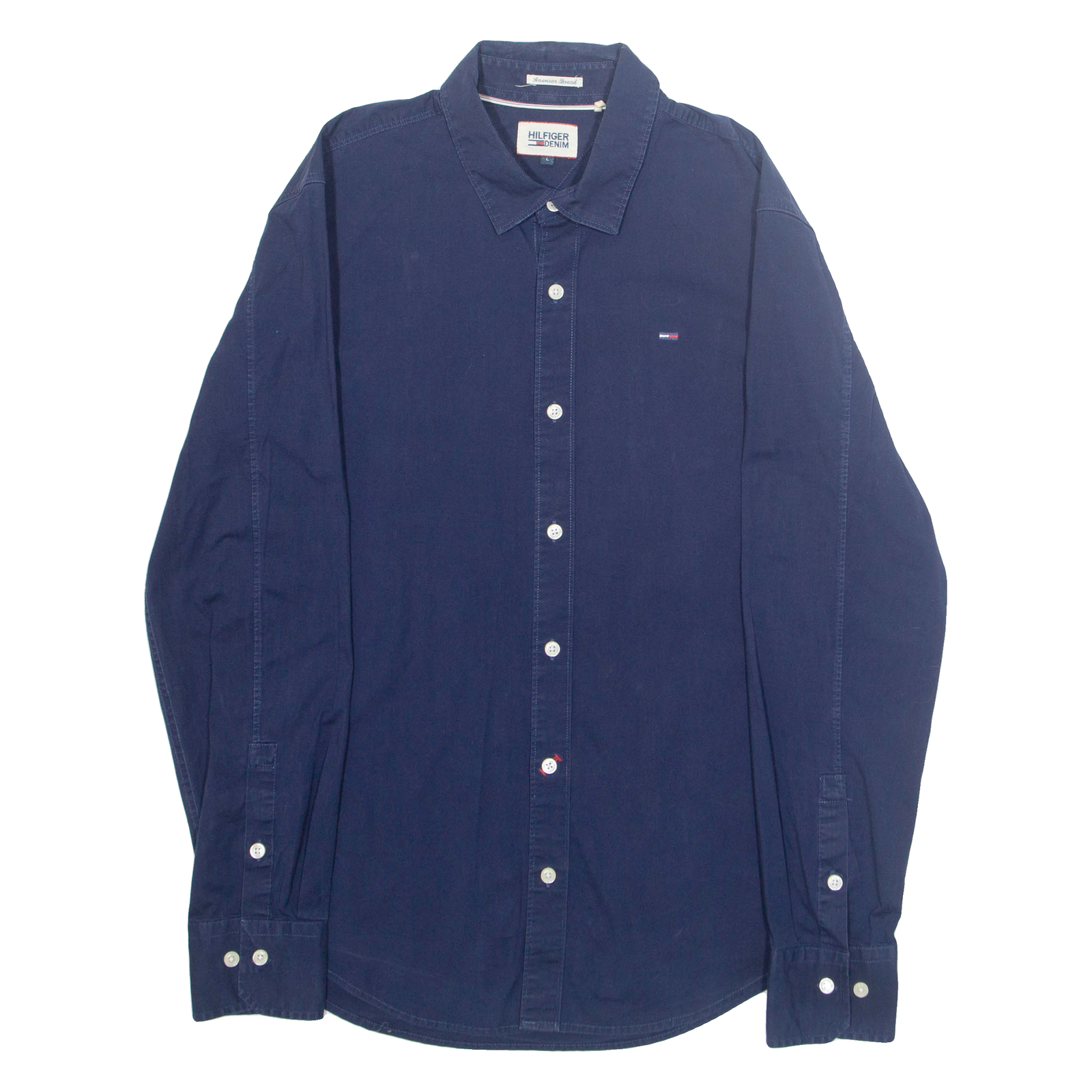 TOMMY HILFIGER Mens Plain Shirt Blue Long Sleeve L Refurbished - N/A refurbished available on Cerqular