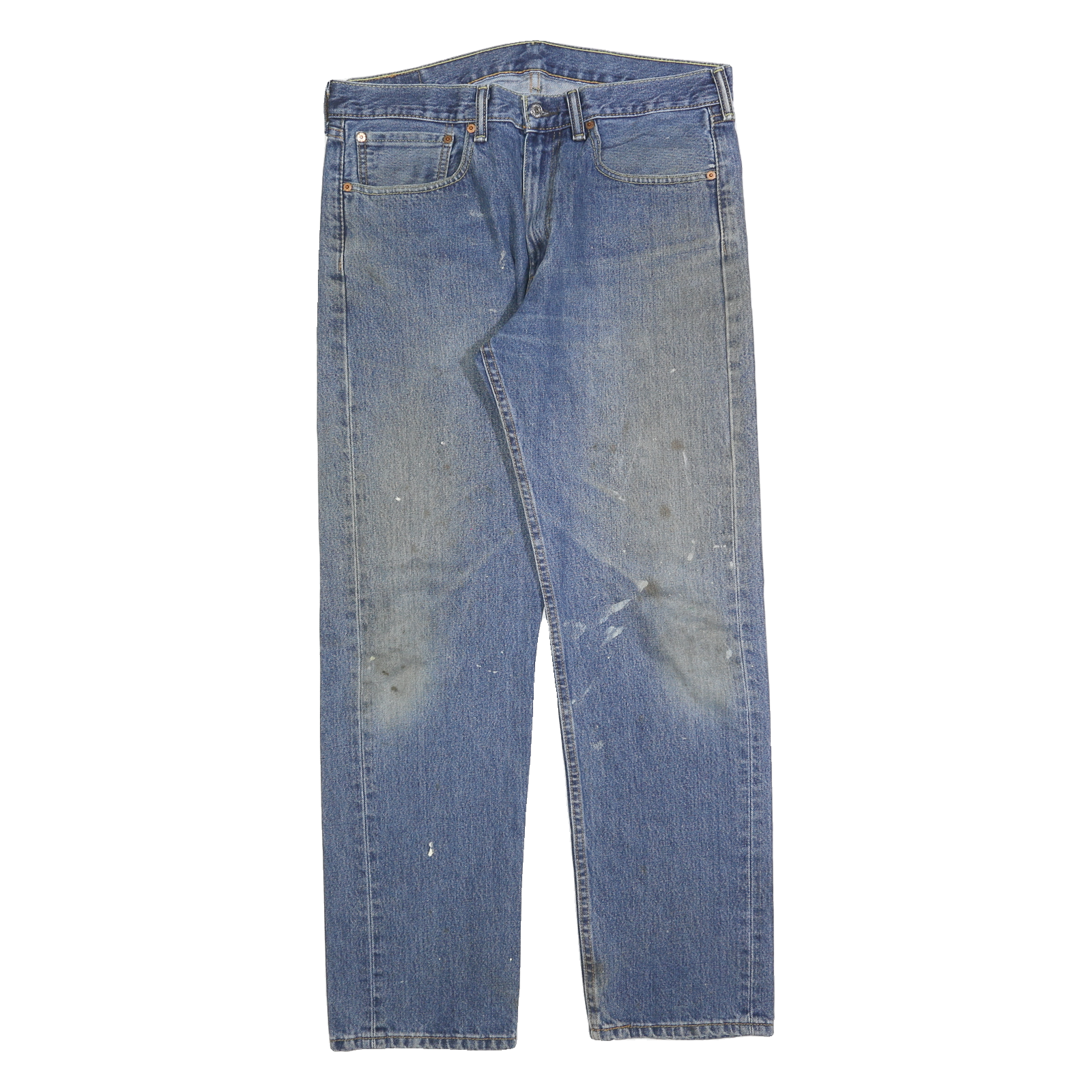 LEVI'S 505 Mens Jeans Blue Regular Straight Denim Medium W35 L32 Classic Style Refurbished - N/A refurbished available on Cerqular