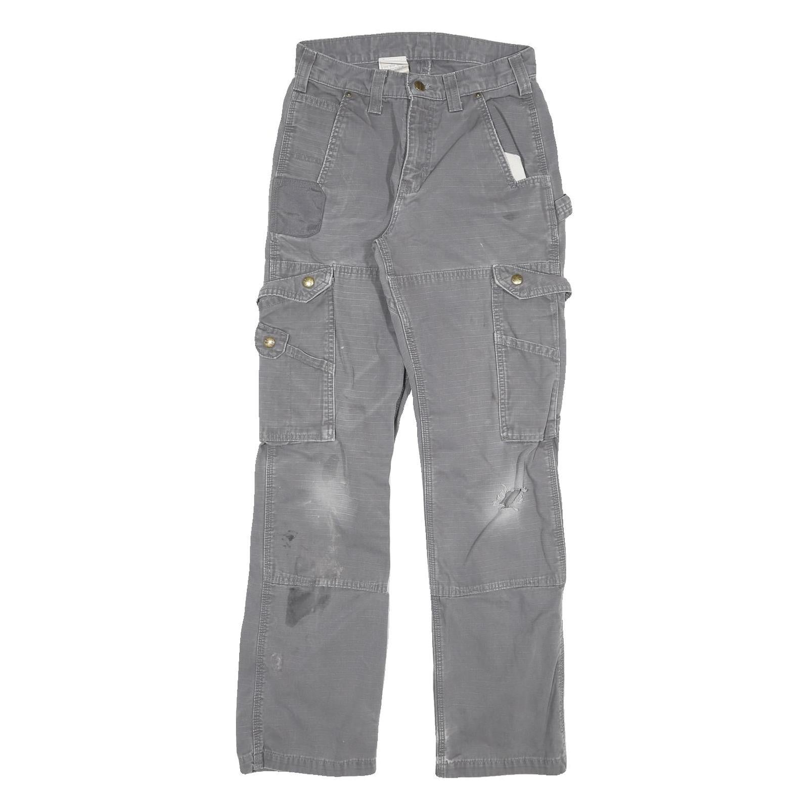 CARHARTT Mens Cotton Blend Grey Relaxed Straight Trousers W26 L30 Workwear Refurbished - N/A refurbished available on Cerqular