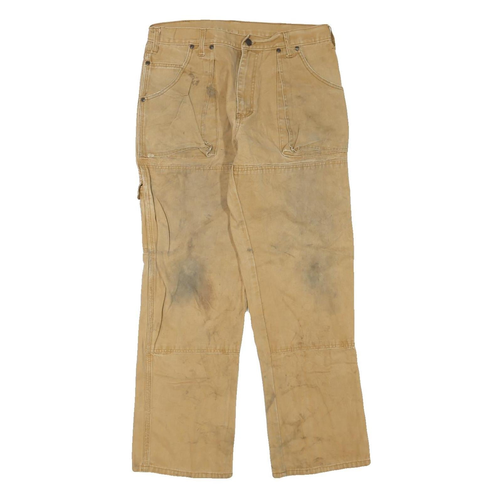 DICKIES Mens Regular Fit Beige Cotton Blend Jeans W32 L30 Workwear Durable Zip Refurbished - N/A refurbished available on Cerqular
