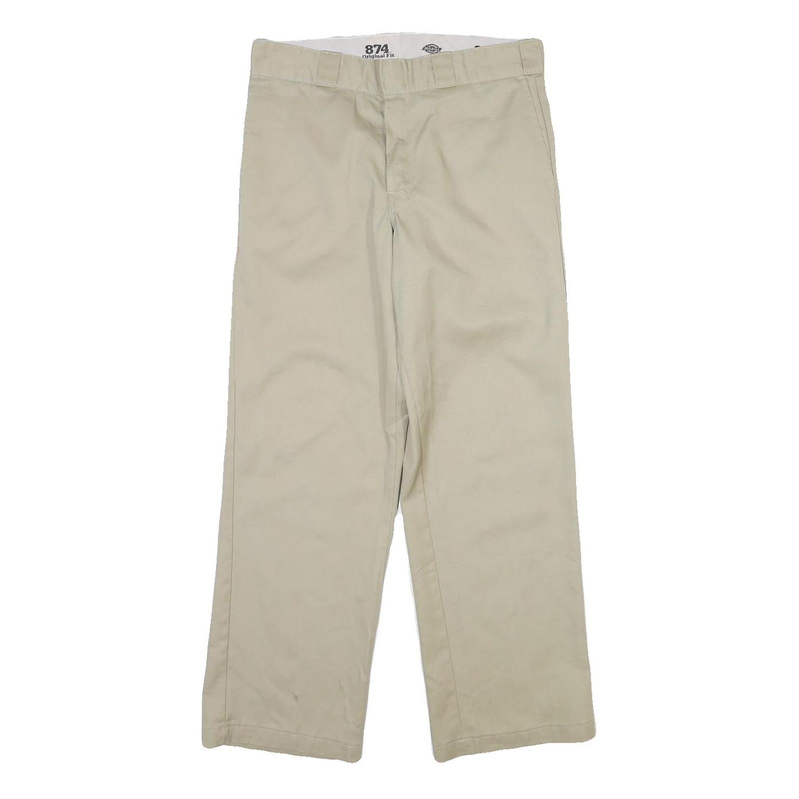 DICKIES Mens Cotton Blend Beige Regular Fit Straight Leg Trousers W32 L30 Refurbished - N/A refurbished available on Cerqular