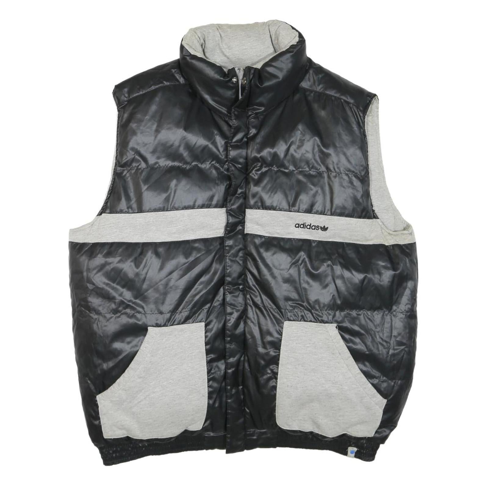 ADIDAS Mens Black & Grey Reversible Puffer Jacket XL Cotton Blend Zip Refurbished - N/A refurbished available on Cerqular