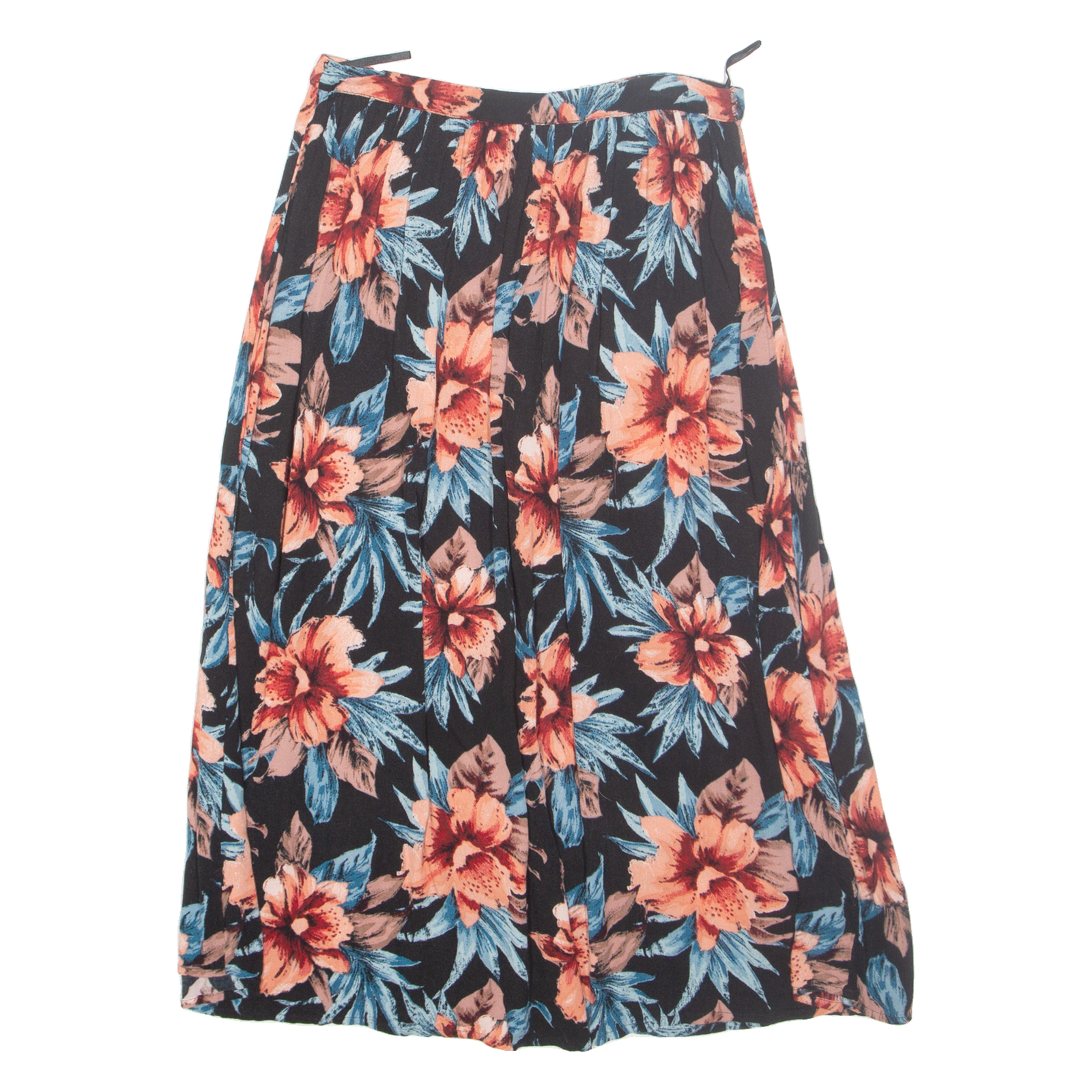 NEW LOOK Womens A-Line Skirt Black Midi Viscose Floral UK 8 Refurbished - N/A refurbished available on Cerqular