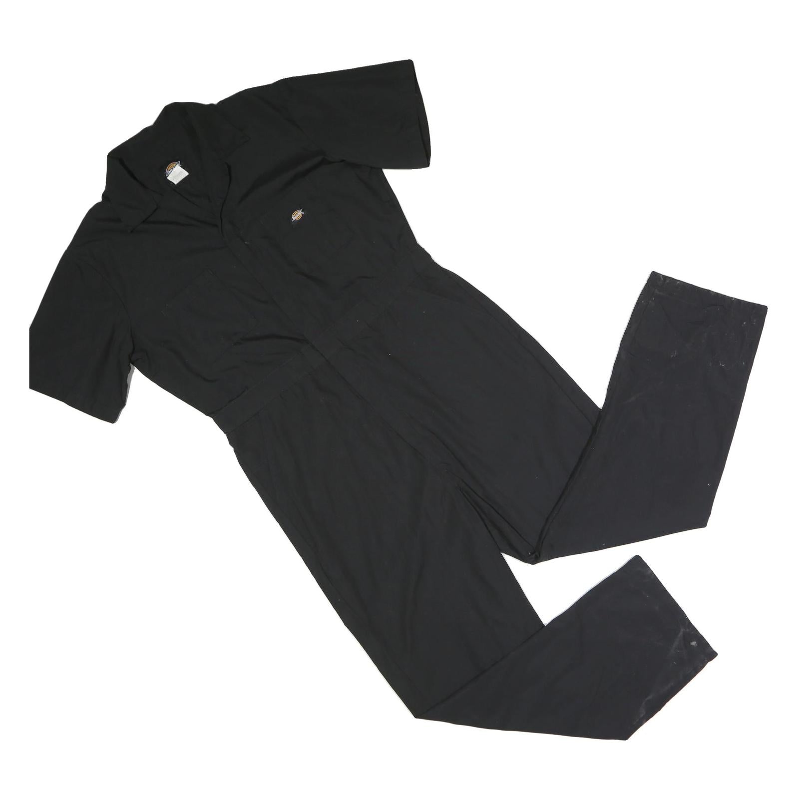 DICKIES Mens Black Dungarees Regular Polyester Blend Plain L W40 L30 Workwear Refurbished - N/A refurbished available on Cerqular