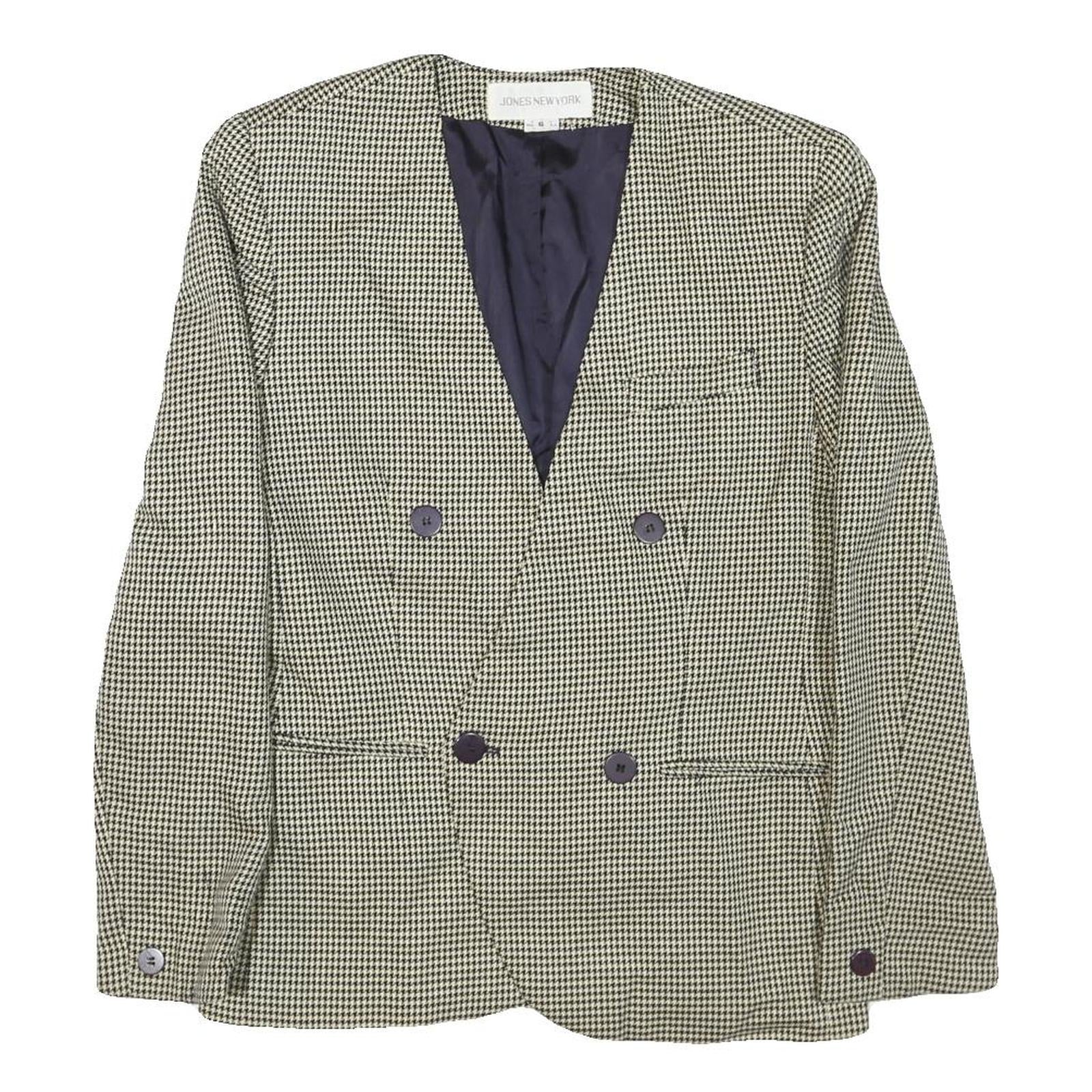 Buy JONES NEW YORK Mens Black & White Houndstooth Double Button Jacket M Cotton Refurbished - $48.09 JONES NEW YORK Mens Black & White Houndstooth Double Button Jacket M Cotton Refurbished - N/A refurbished available on Cerqular