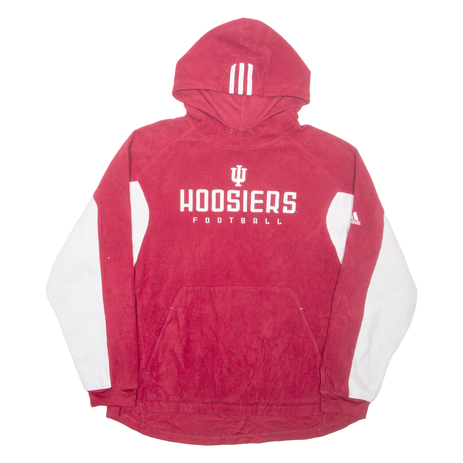 ADIDAS Hoosiers Football Fleece Mens Red Hoodie L Refurbished - N/A refurbished available on Cerqular