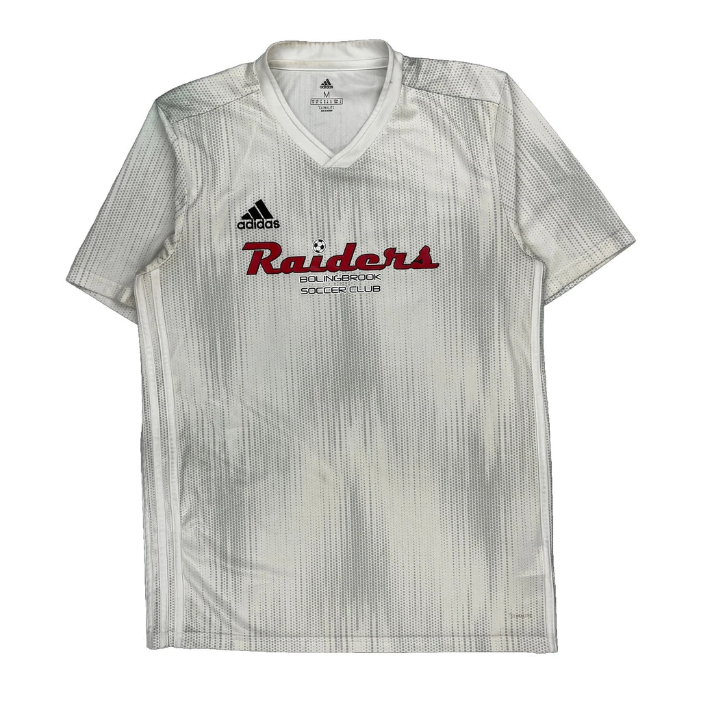 Bolingbrook Soccer Club Adidas Football Jersey - Medium Red Polyester Refurbished - Thrifted (note: this is a term often used to describe second- refurbished available on Cerqular