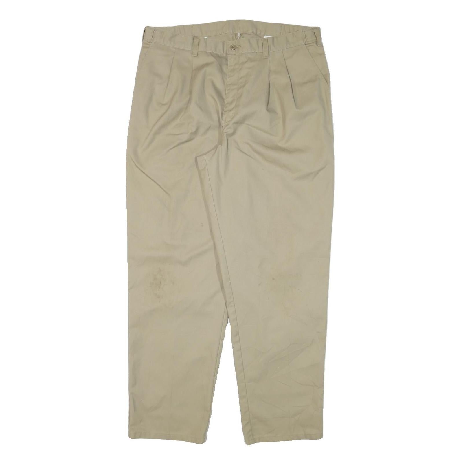 DICKIES Mens Relaxed Beige Cotton Blend Trousers W36 L31 Workwear Zip Closure Refurbished - N/A refurbished available on Cerqular