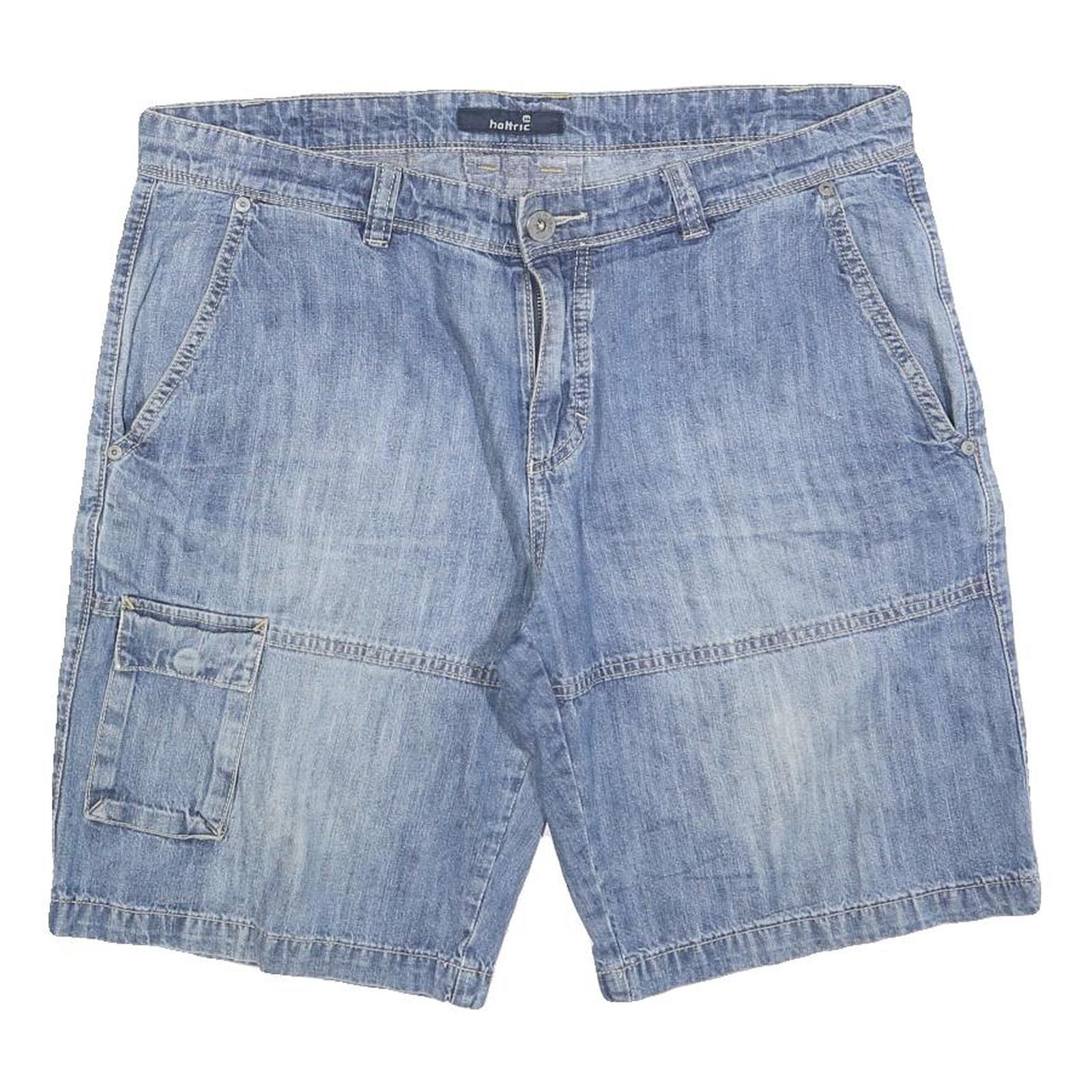 HOTTRIC Mens Denim Blue Casual Cotton Blend XL W38 Shorts Pockets Relaxed Fit Refurbished - N/A refurbished available on Cerqular
