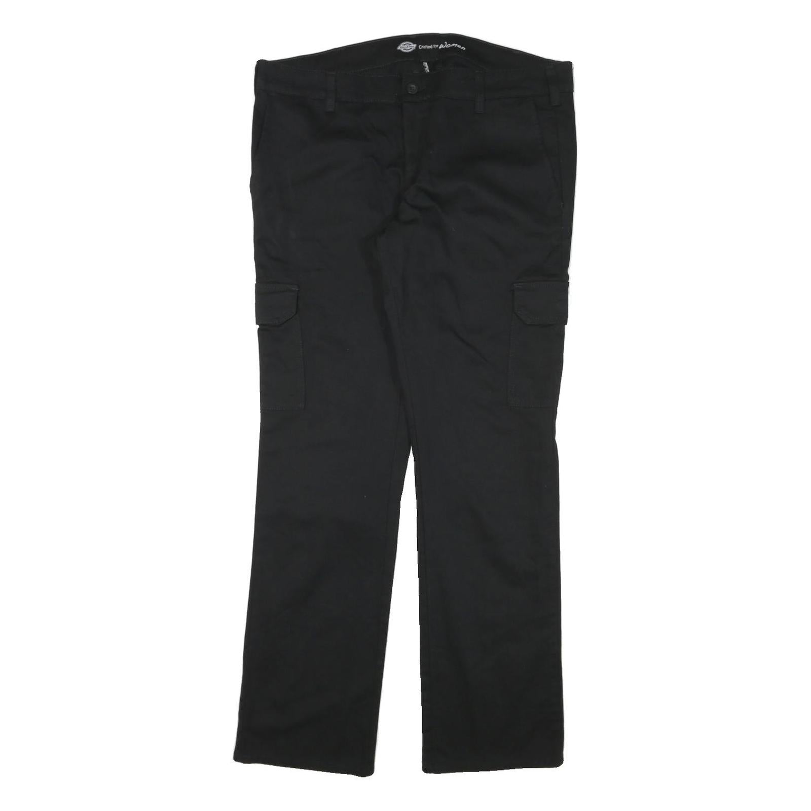 DICKIES Womens Black Regular Cargo Trousers W36 L31 Cotton Blend Zip Closure Refurbished - N/A refurbished available on Cerqular