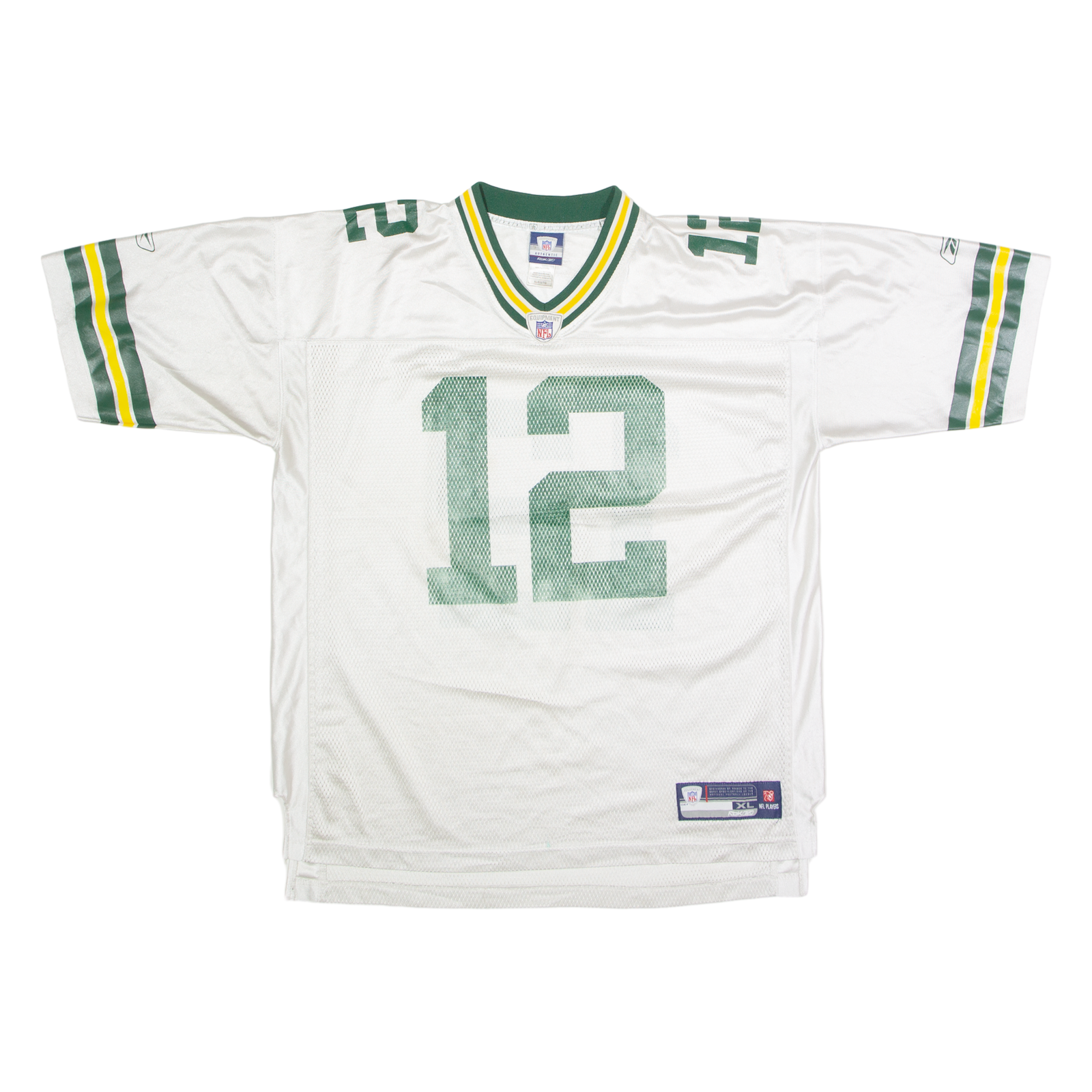 REEBOK Green Bay Packers Alternate #12 Rodgers Mens Jersey White USA V-Neck XL Refurbished - N/A refurbished available on Cerqular