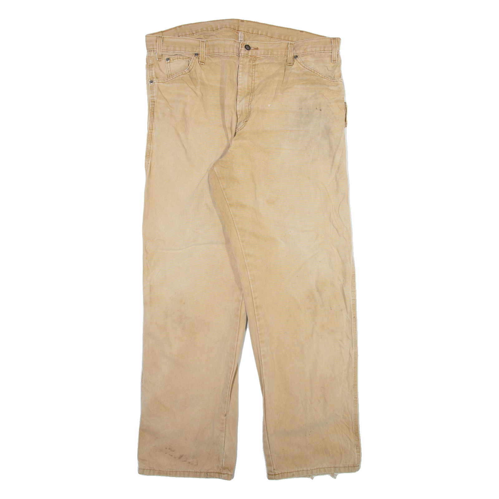 DICKIES Carpenter Mens Trousers Beige Relaxed Straight W40 L32 Refurbished - N/A refurbished available on Cerqular