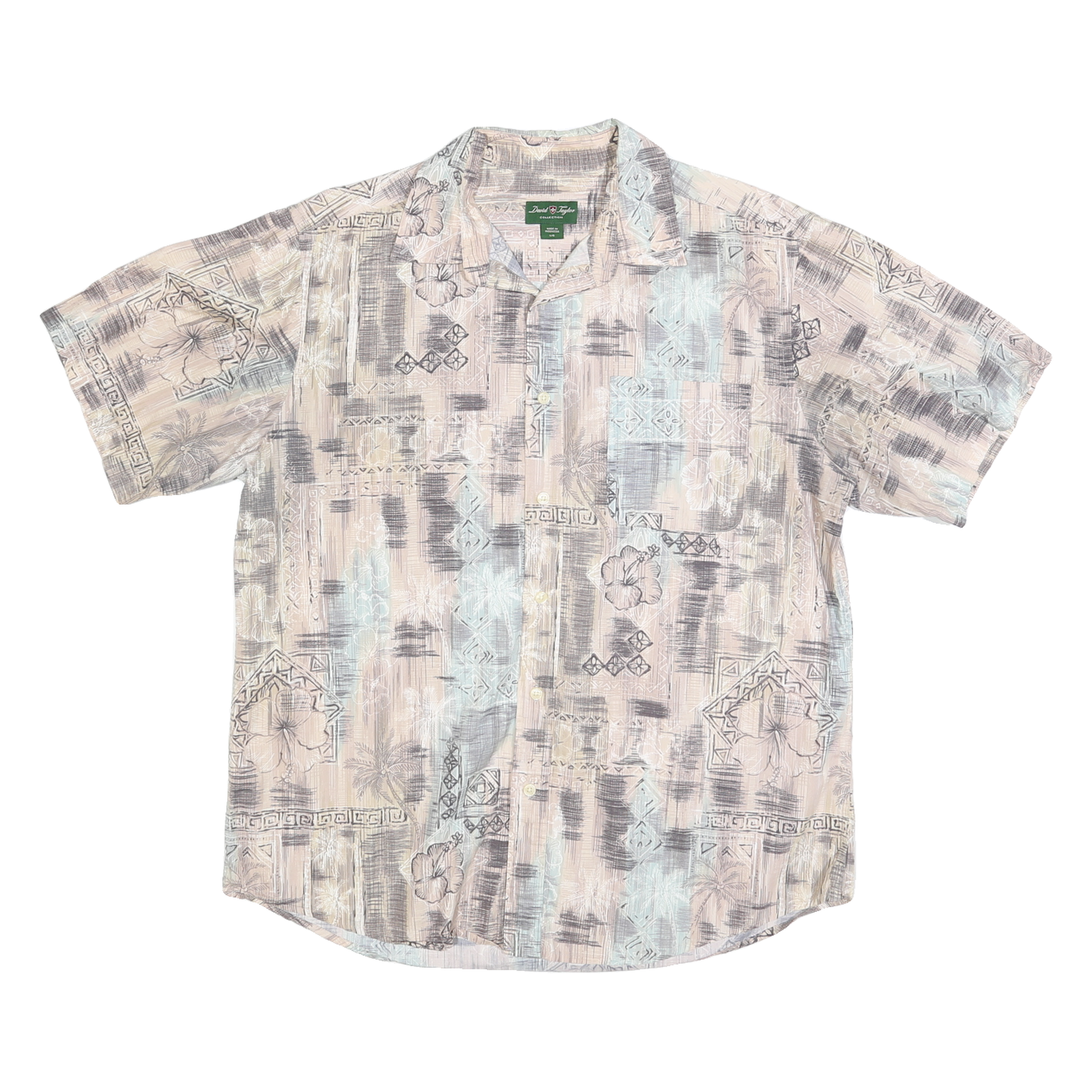 Buy DAVID TAYLOR Mens Beige & Grey Hawaiian Shirt L Cotton Blend Short Sleeve Casual Refurbished - $15.59 DAVID TAYLOR Mens Beige & Grey Hawaiian Shirt L Cotton Blend Short Sleeve Casual Refurbished - N/A refurbished available on Cerqular