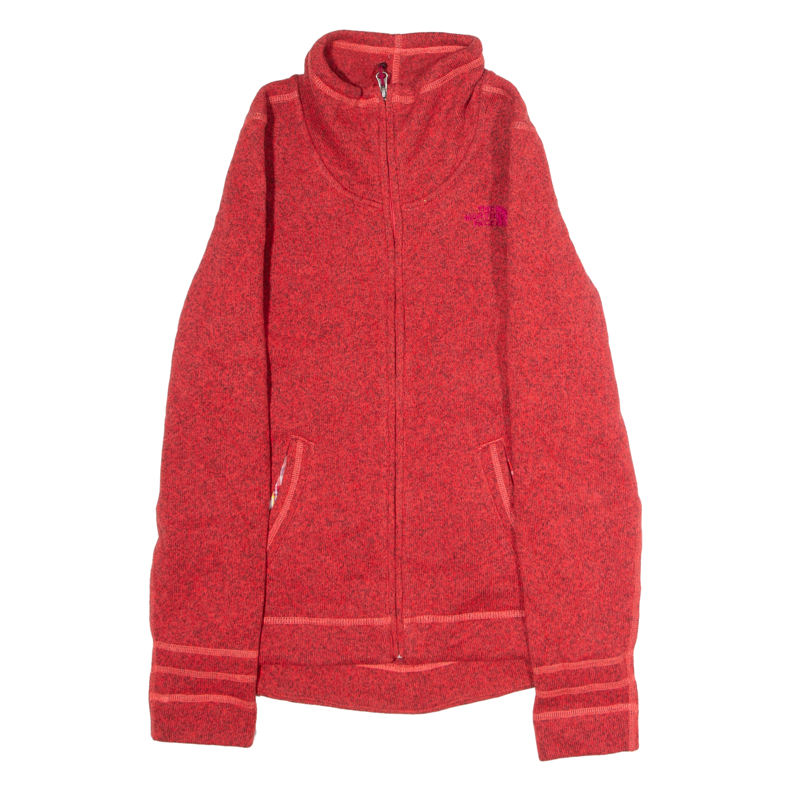 THE NORTH FACE Womens Fleece Jacket Red Knit S Refurbished - N/A refurbished available on Cerqular