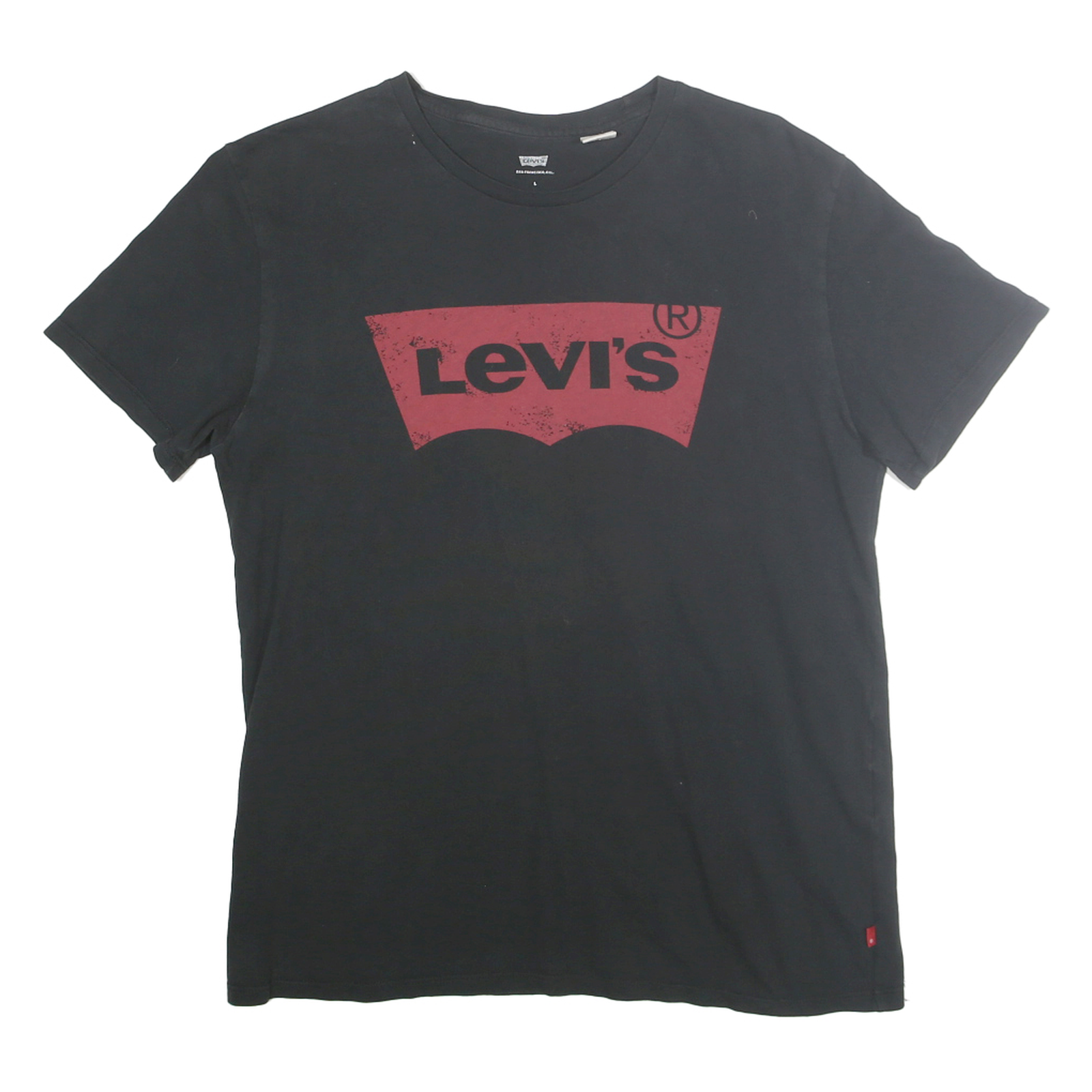 LEVI'S Mens Black T-Shirt L Short Sleeve Crew Neck Logo Print Cotton Casual Refurbished - N/A refurbished available on Cerqular