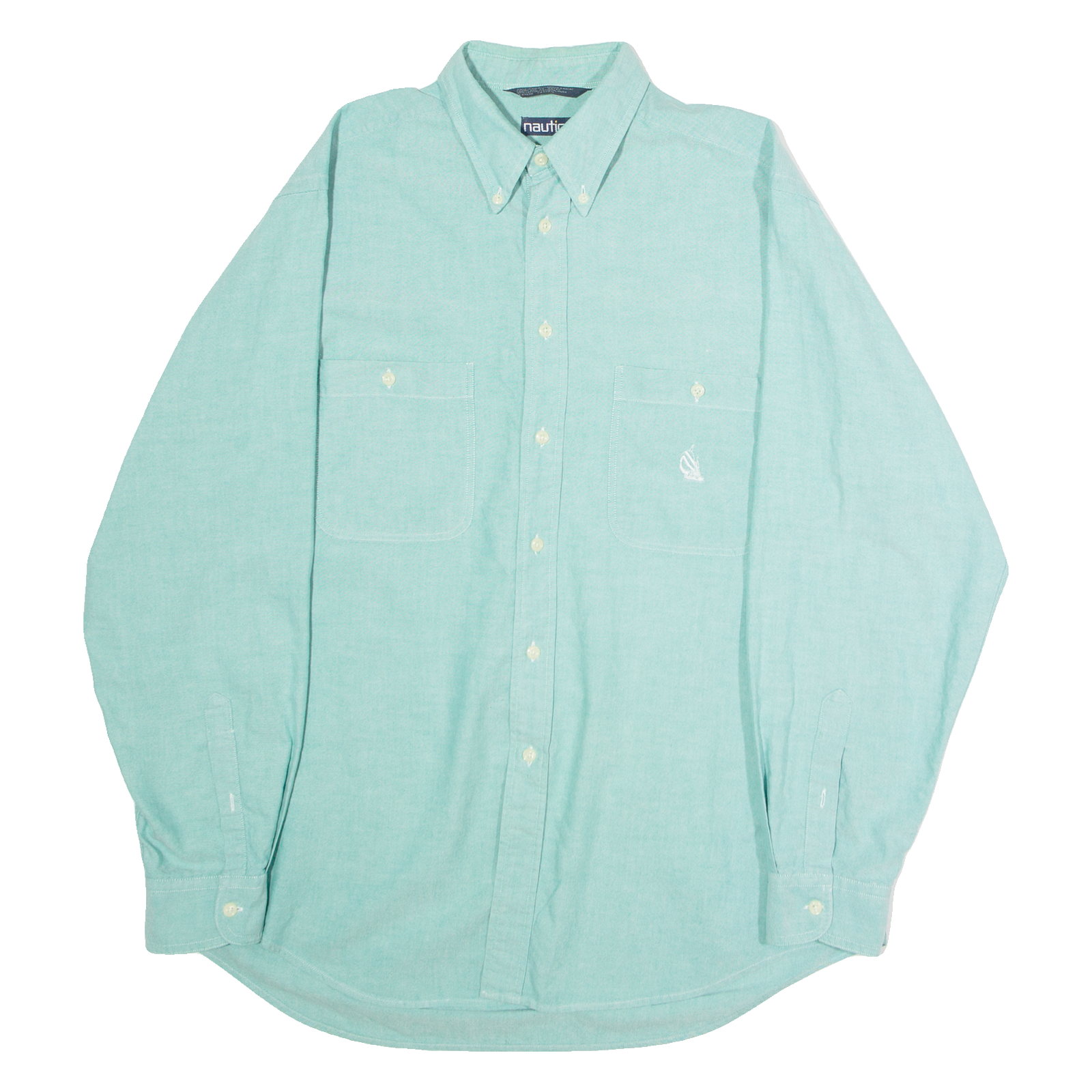 NAUTICA Mens Plain Shirt Green Long Sleeve L Refurbished - N/A refurbished available on Cerqular
