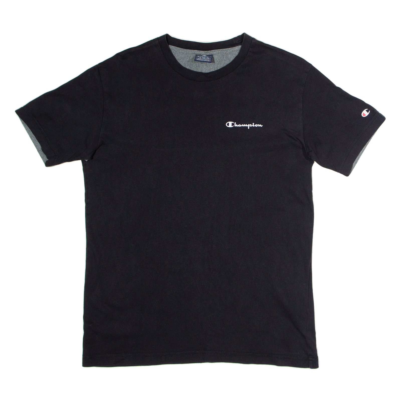CHAMPION Mens T-Shirt Black Crew Neck S Refurbished - N/A refurbished available on Cerqular