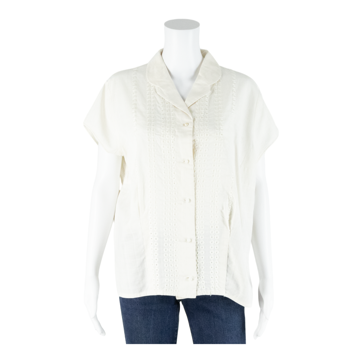 Womens Blouse Cream Collared L Refurbished - N/A refurbished available on Cerqular