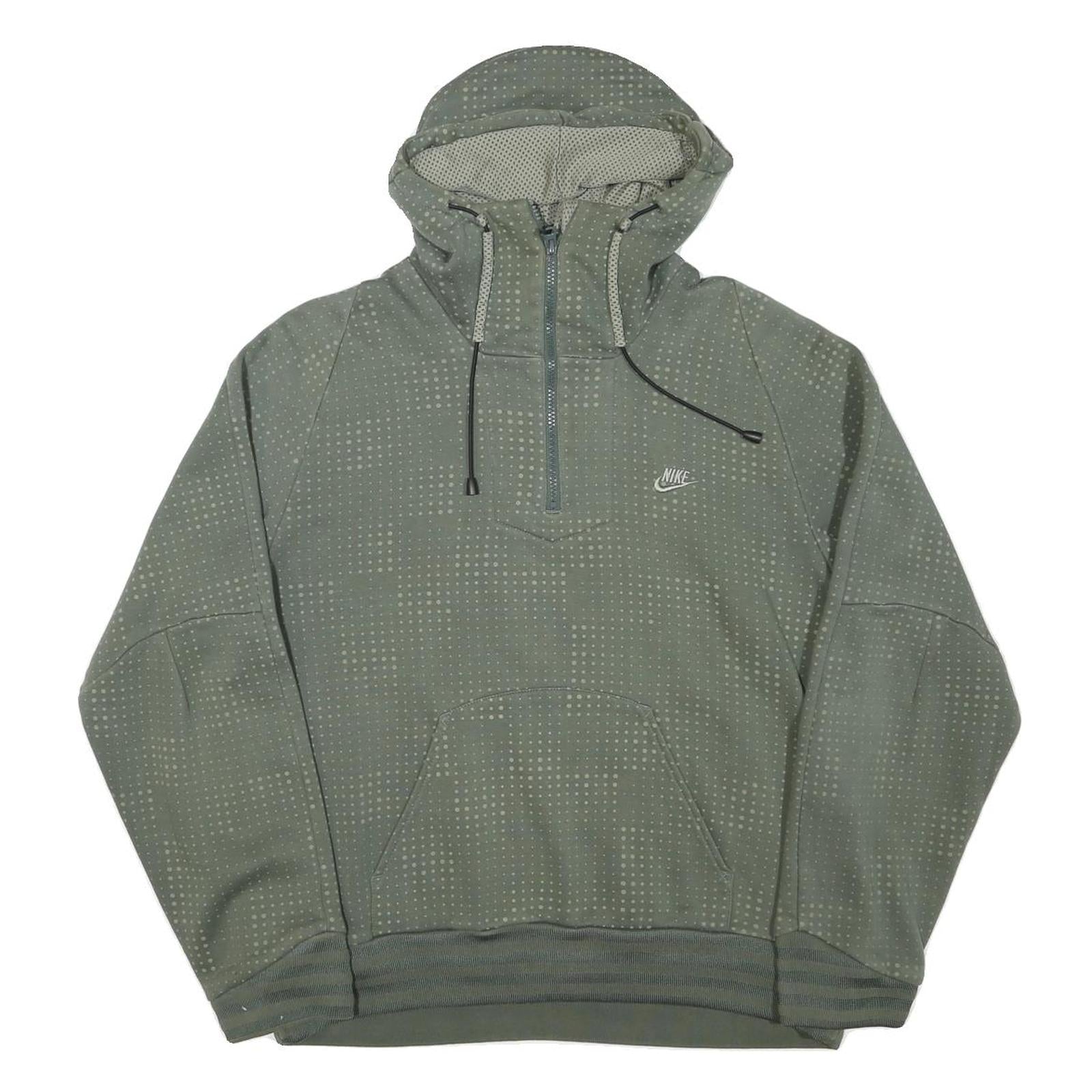 NIKE Mens Green Cotton Blend Pullover Hoodie M Reflective Dots TCC Interclubs Refurbished - N/A refurbished available on Cerqular