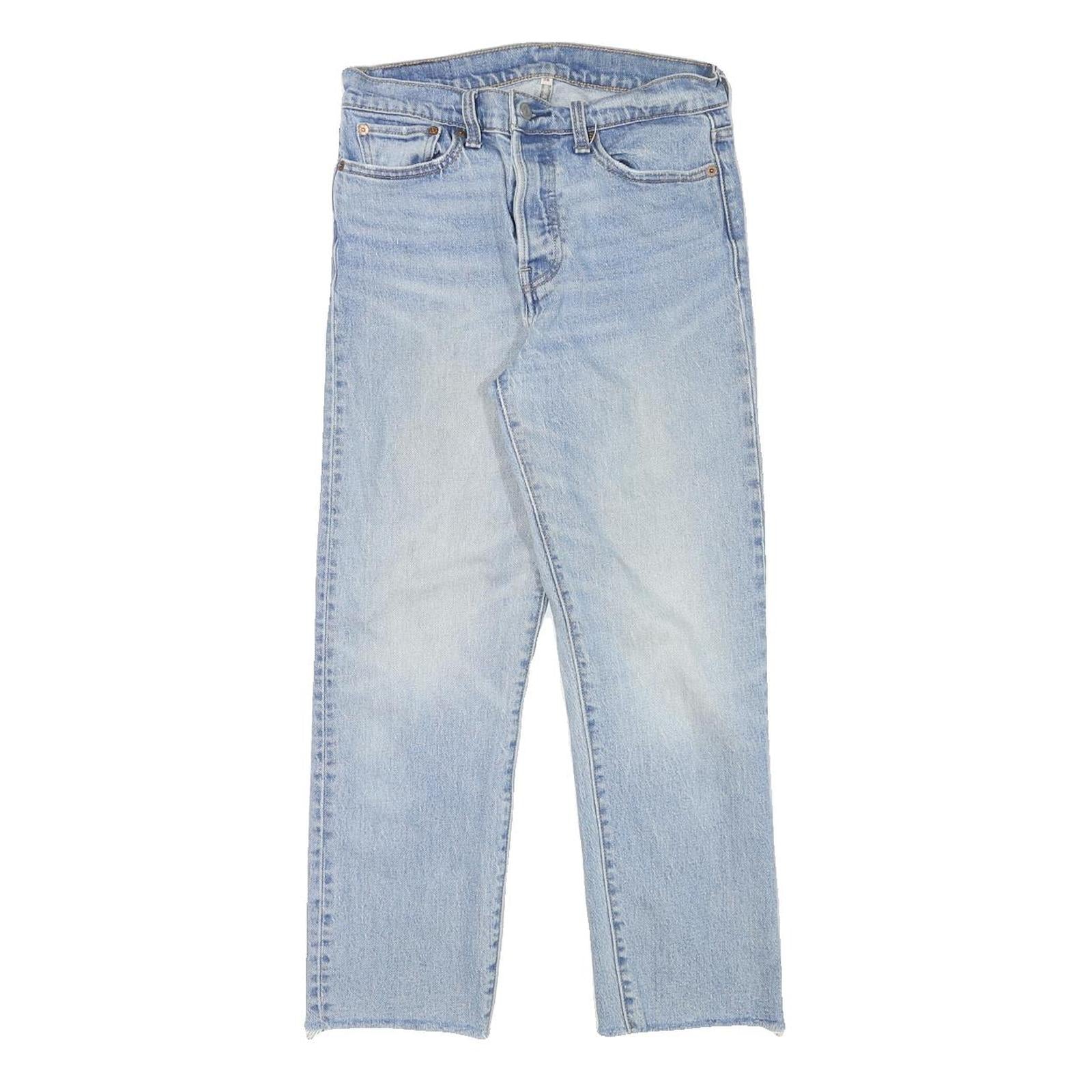 LEVI'S Womens Regular Fit Straight Light Blue Denim Jeans W28 L25 Button Refurbished - N/A refurbished available on Cerqular