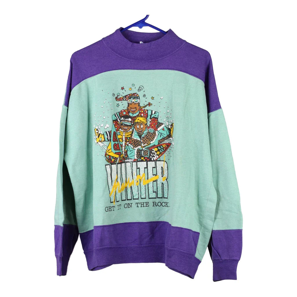 Unbranded Graphic Sweatshirt - Large Block Colour Cotton Refurbished - Thrifted (note: this is a term often used to describe second- refurbished available on Cerqular