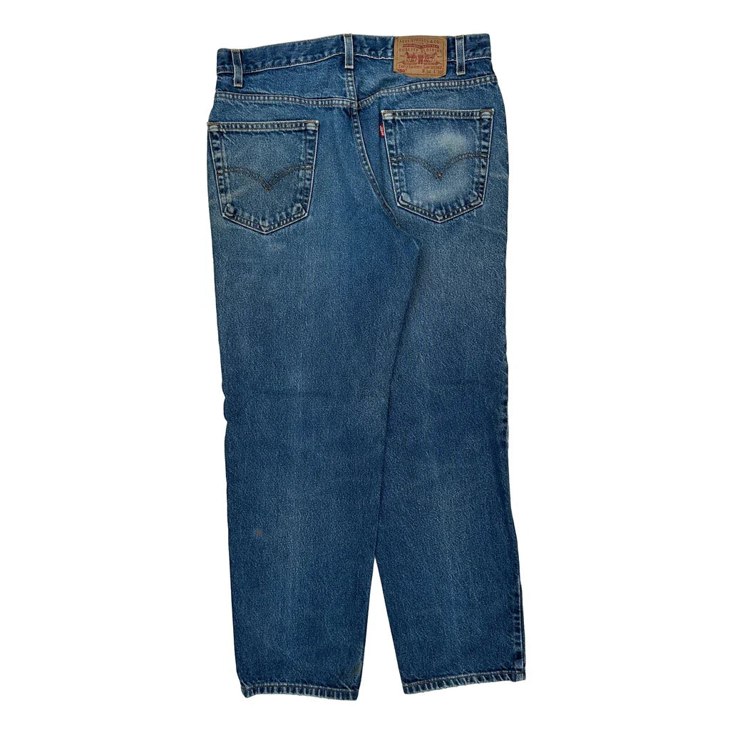 Levis Jeans - 34W 30L Blue Cotton Refurbished - Thrifted (note: this is a term often used to describe second- refurbished available on Cerqular