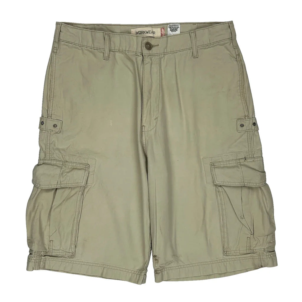 Buy Levis Cargo Cargo Shorts - 34W 10L Beige Cotton Refurbished - $22.77 Levis Cargo Cargo Shorts - 34W 10L Beige Cotton Refurbished - Thrifted (note: this is a term often used to describe second- refurbished available on Cerqular