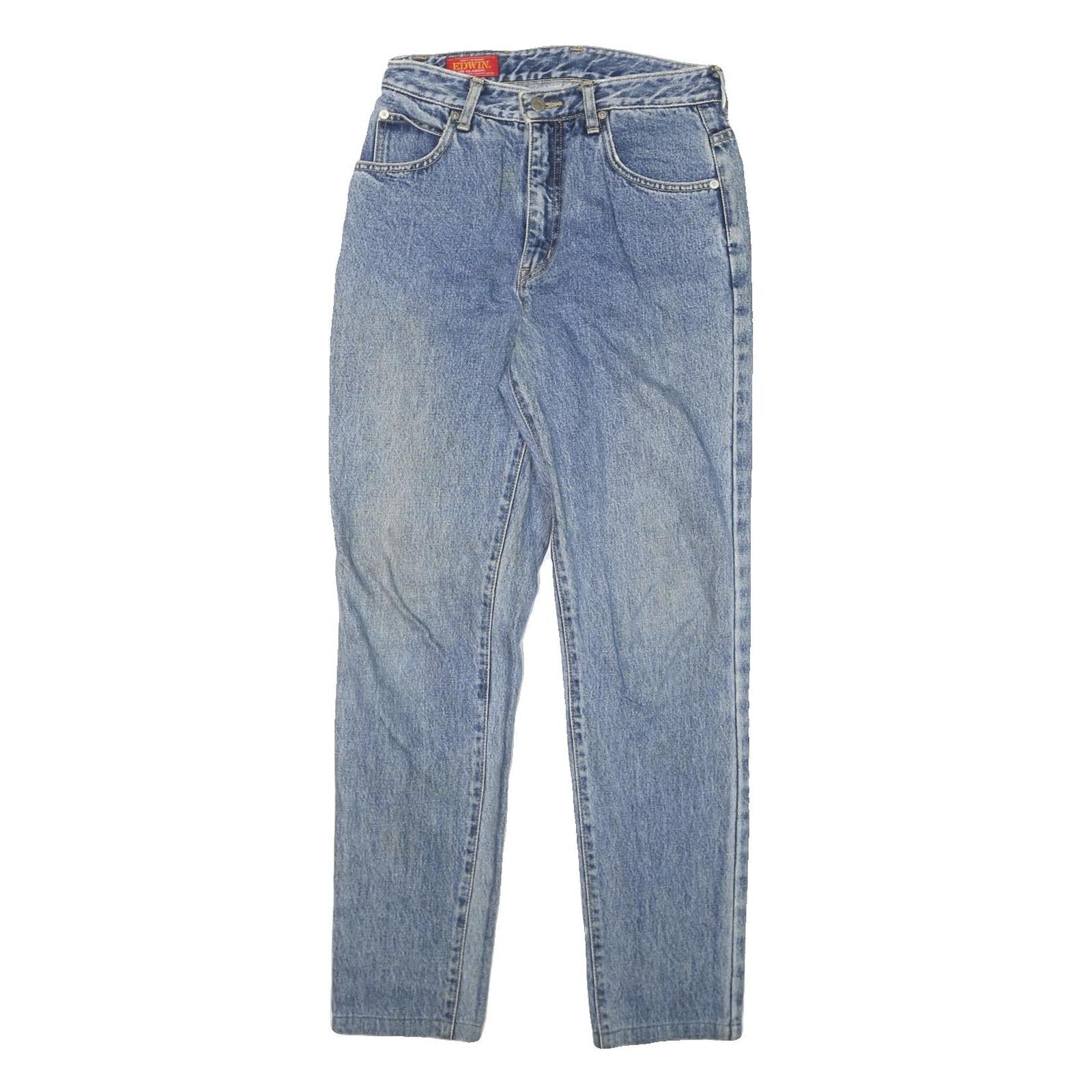 EDWIN Womens Slim Blue Denim Slim Jeans W27 L30 Classic Cotton Blend Zip Refurbished - N/A refurbished available on Cerqular