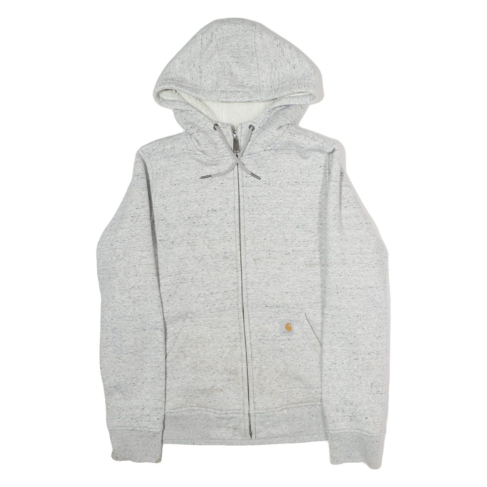 CARHARTT Mens Grey Hoodie Jacket S Cotton Plain Casual Zip Pockets Refurbished - N/A refurbished available on Cerqular
