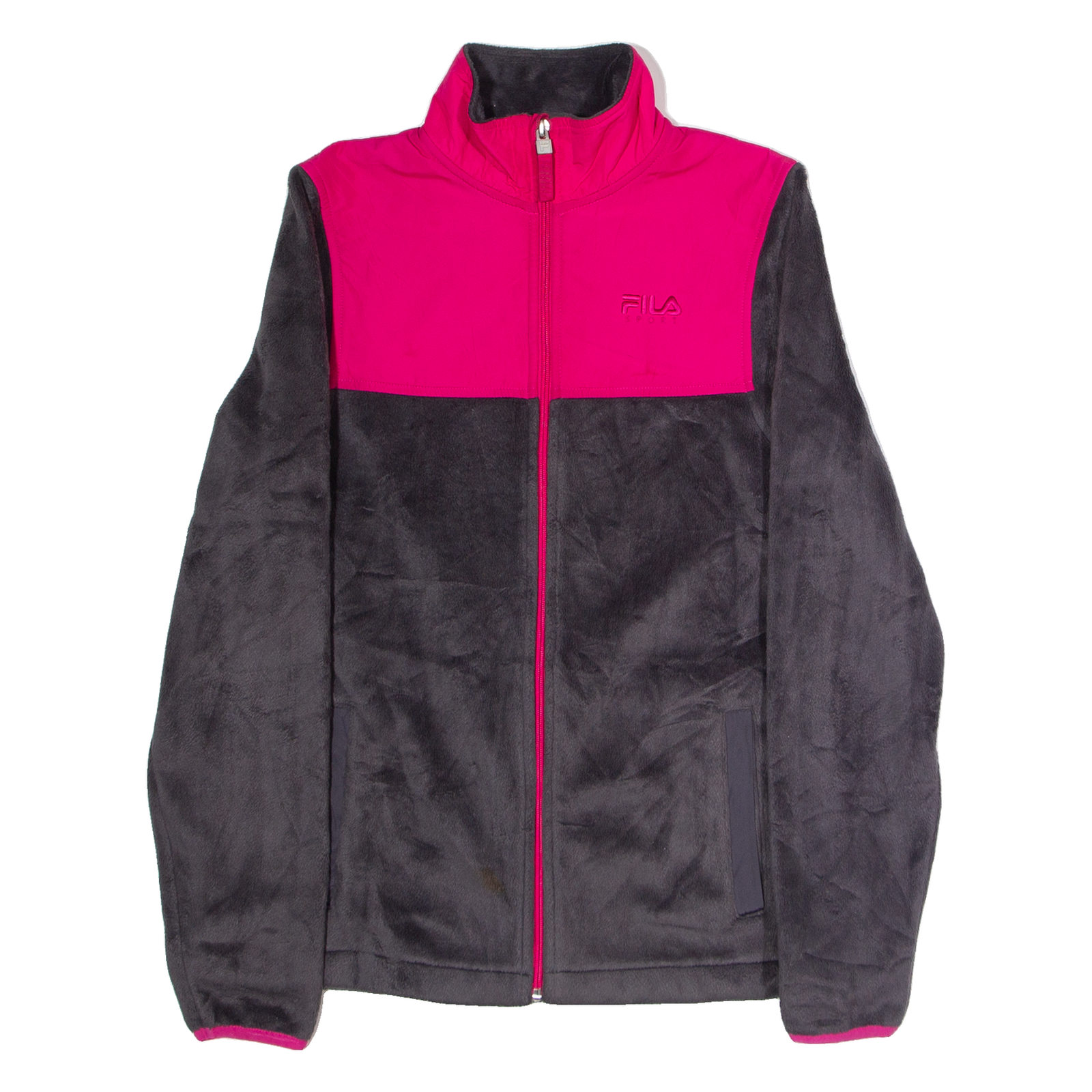 FILA Womens Fleece Jacket Grey Colourblock XS Refurbished - N/A refurbished available on Cerqular