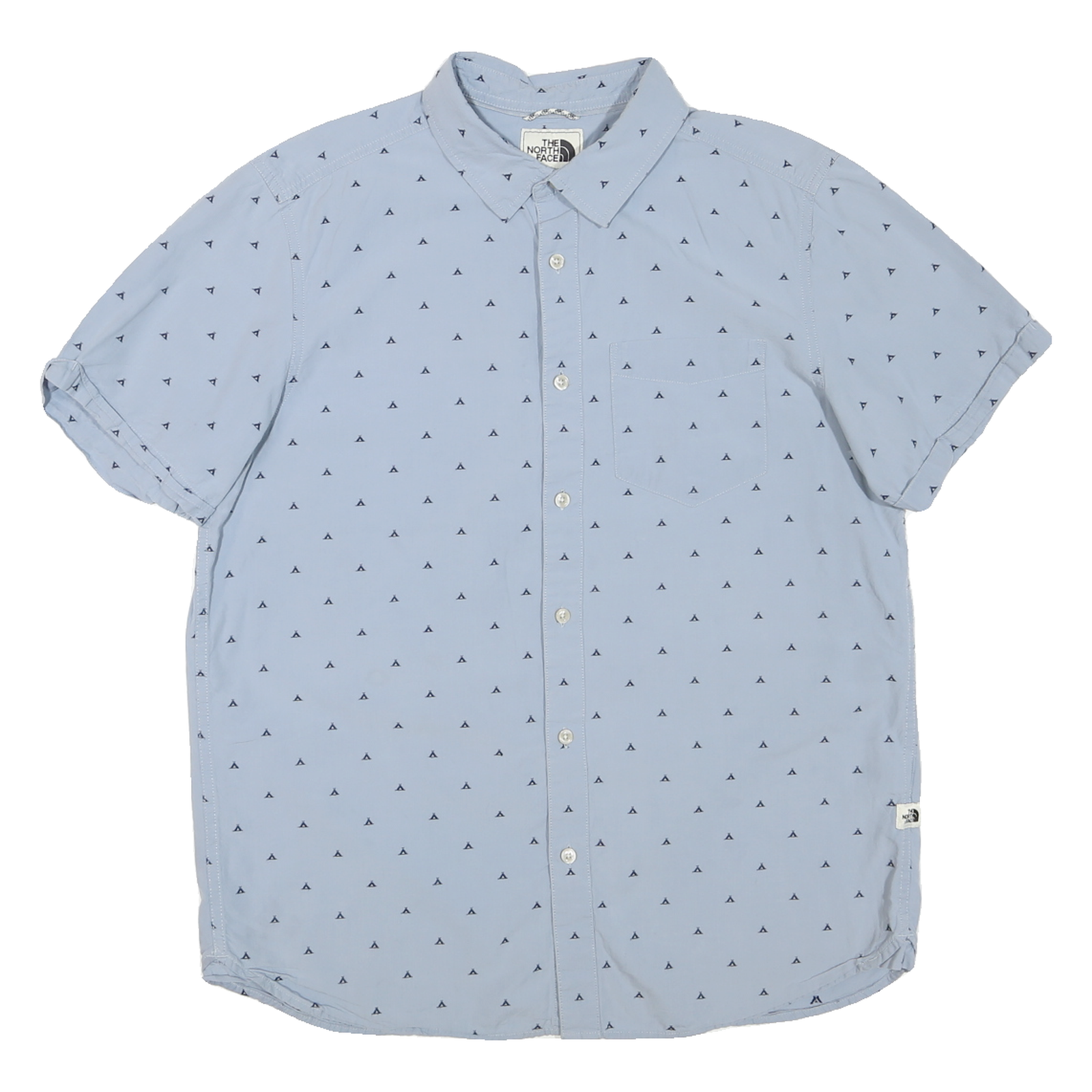 THE NORTH FACE Mens Blue Shirt L Cotton Blend Lightweight Short Sleeve Casual Refurbished - N/A refurbished available on Cerqular