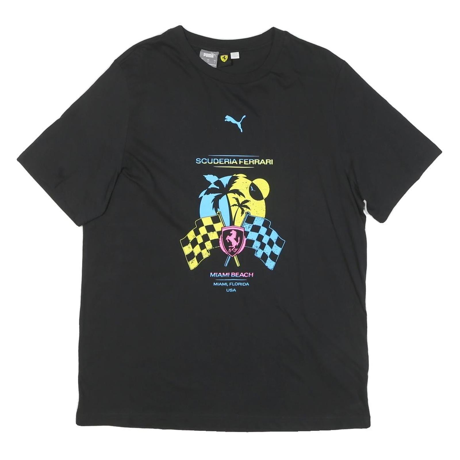PUMA Mens Black Scuderia Ferrari Graphic T-Shirt L Short Sleeve Crew Neck Refurbished - N/A refurbished available on Cerqular