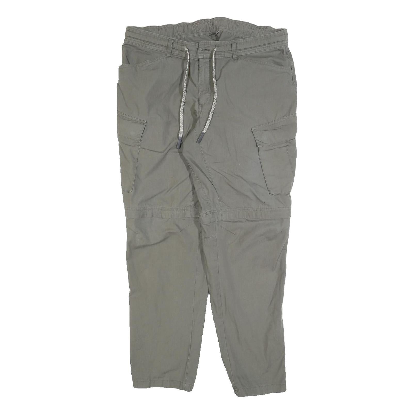 FORCLAZ Mens Grey Cotton Blend Regular Cargo Trousers W38 L30 Utility Casual Refurbished - N/A refurbished available on Cerqular