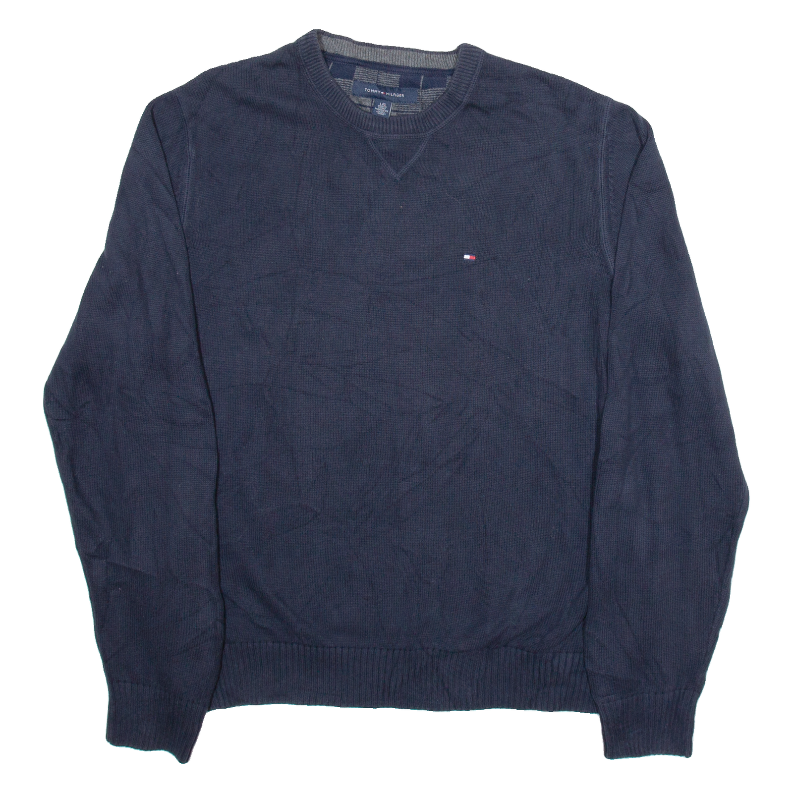 TOMMY HILFIGER Mens Jumper Blue Tight Knit L Refurbished - N/A refurbished available on Cerqular