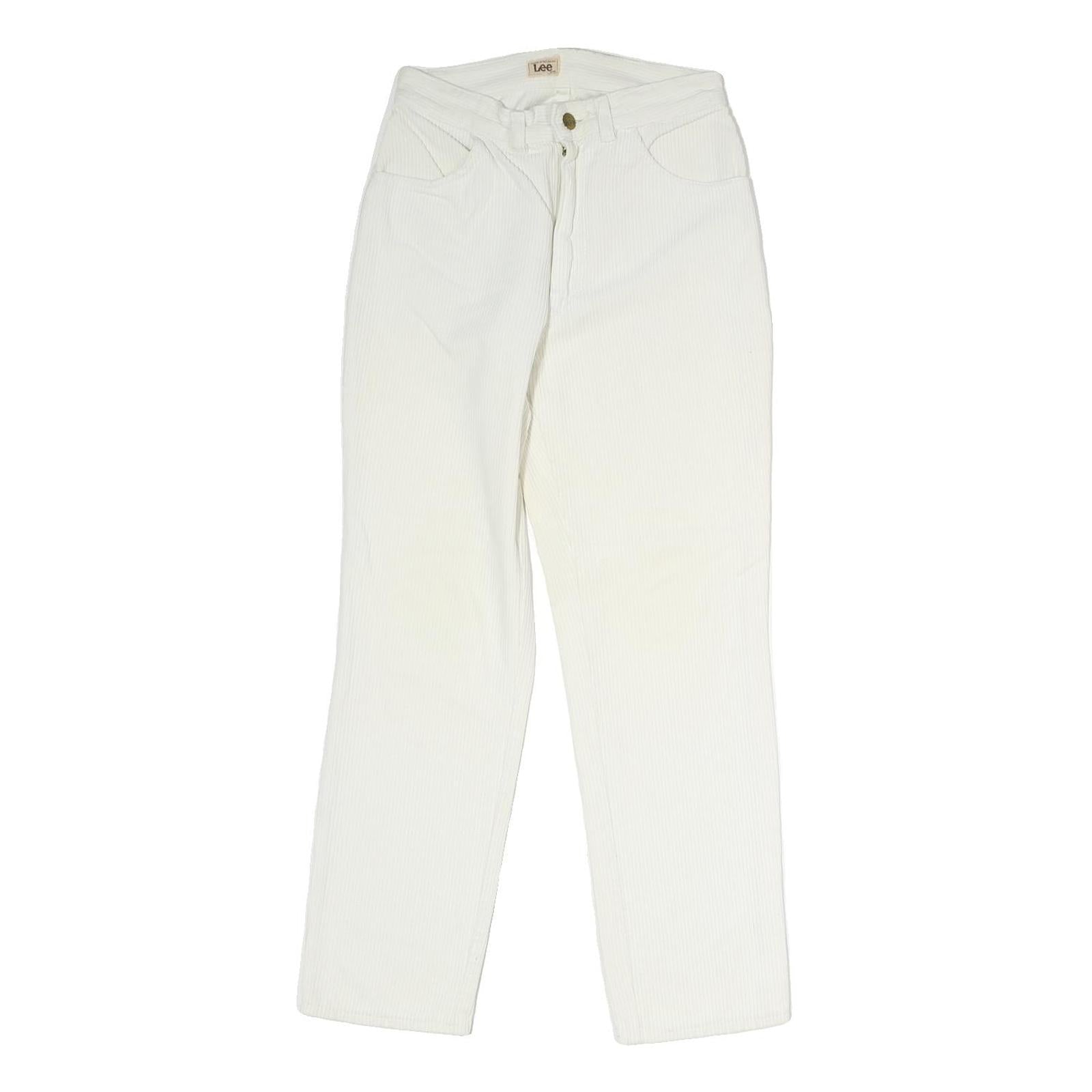 LEE Womens Cotton White Regular Fit Straight Leg Trousers W26 L26 Classic Zip Refurbished - N/A refurbished available on Cerqular