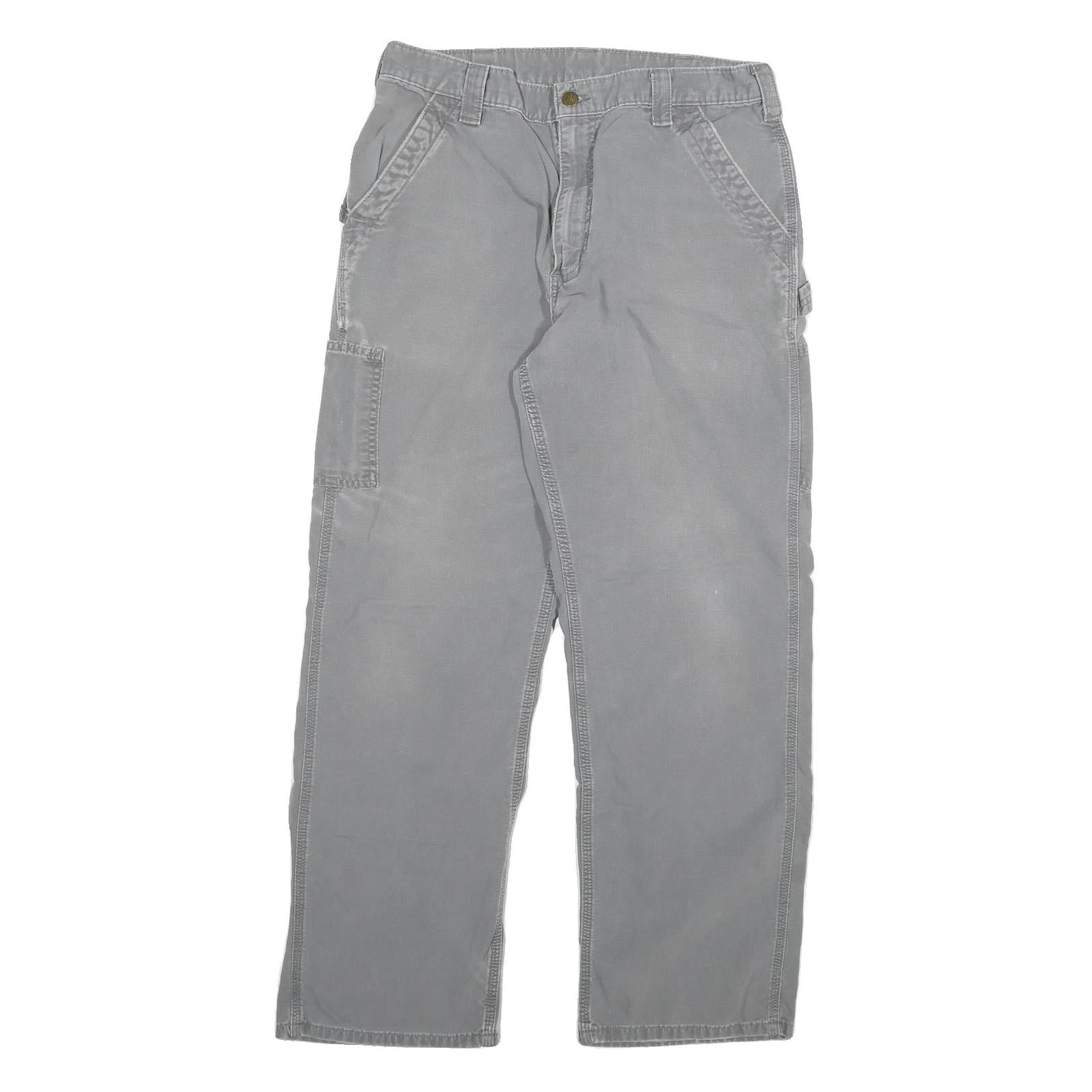 CARHARTT Mens Cotton Blend Grey Relaxed Straight Trousers W32 L29 Workwear Refurbished - N/A refurbished available on Cerqular