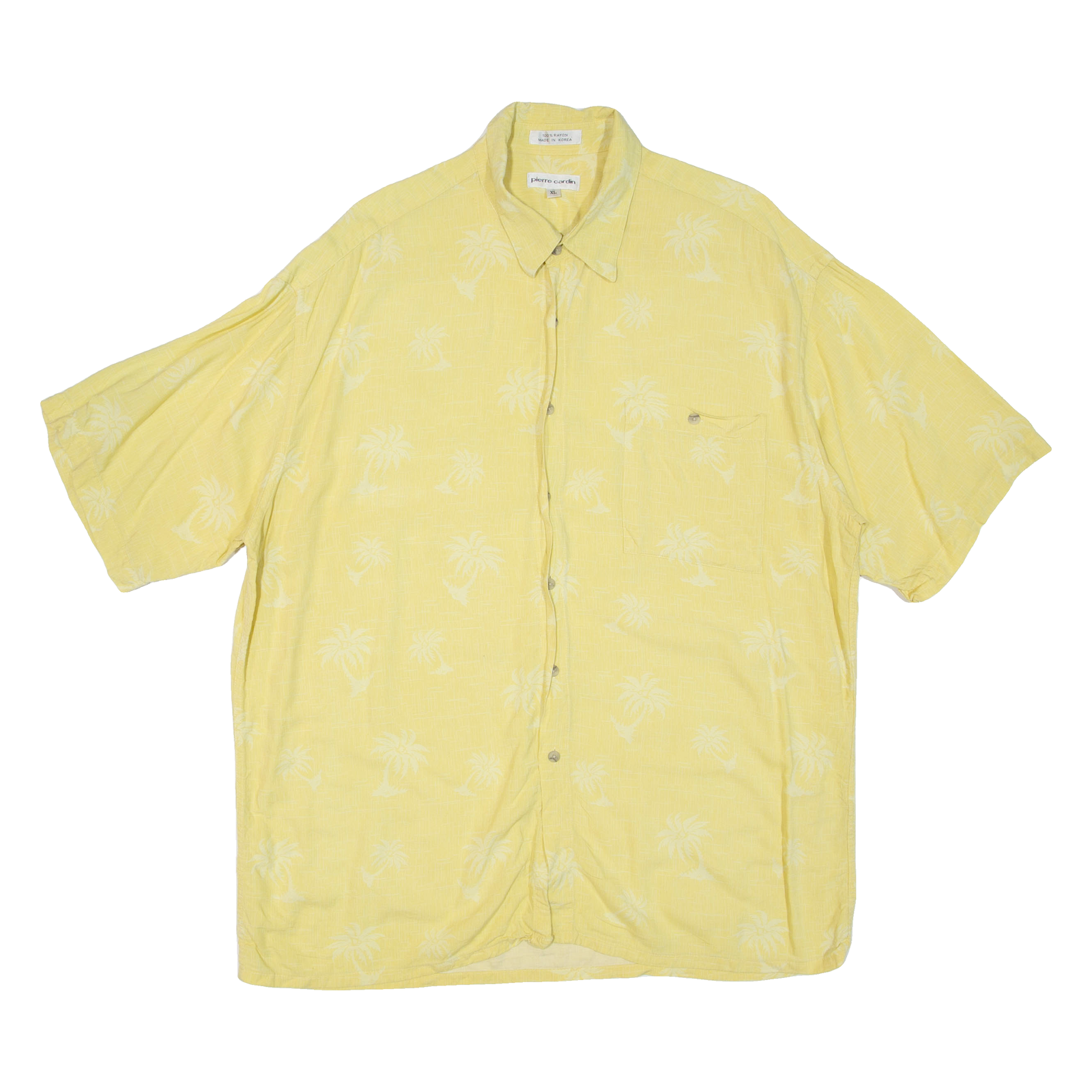 PIERRE CARDIN Mens Hawaiian Shirt Yellow XL Refurbished - N/A refurbished available on Cerqular