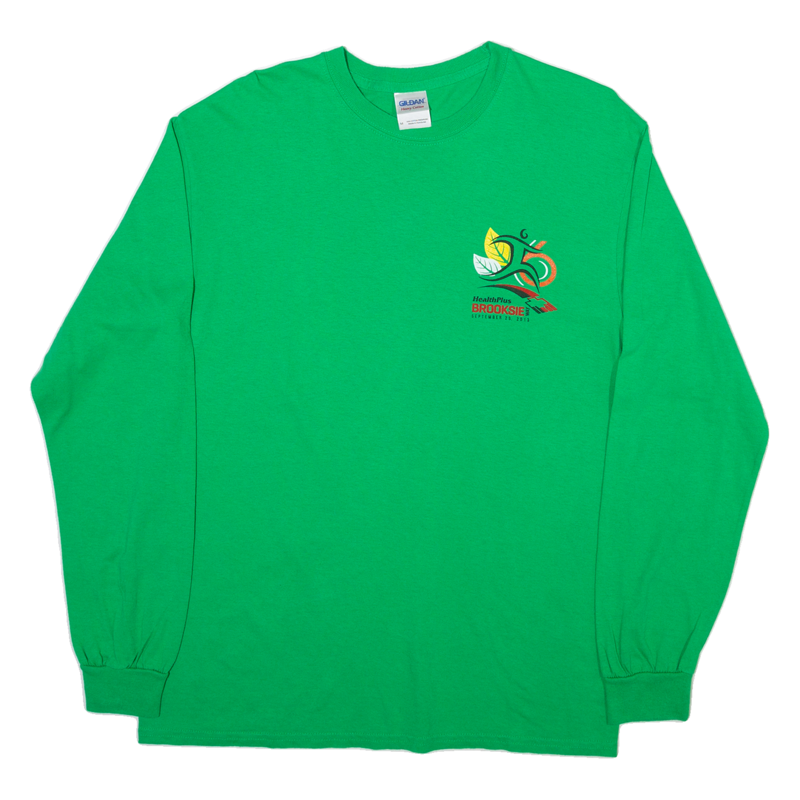 GILDAN 10k Health Plus Mens T-Shirt Green Long Sleeve M Refurbished - N/A refurbished available on Cerqular